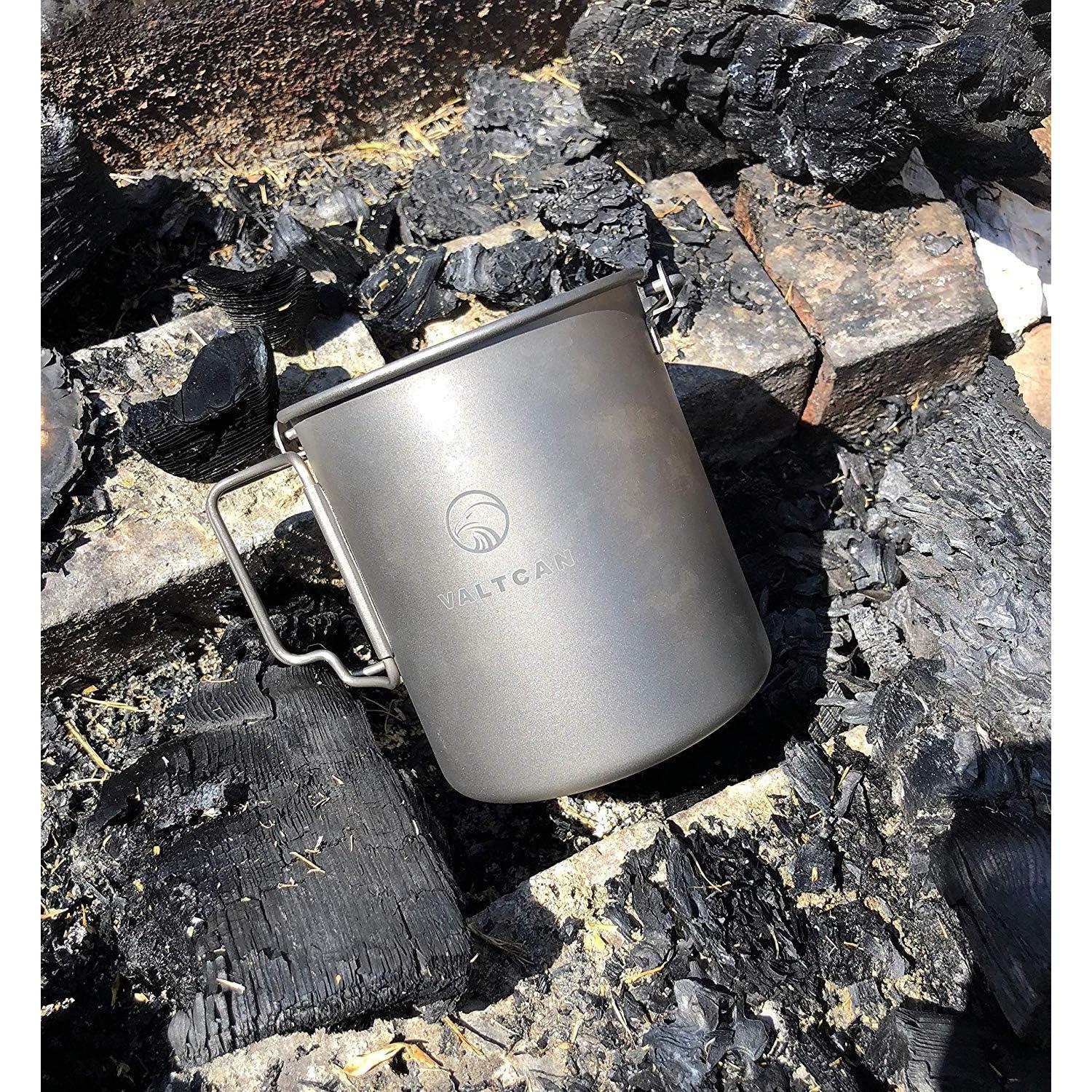 Olla de Titanio Valtcan 750ml Plegable para Camping