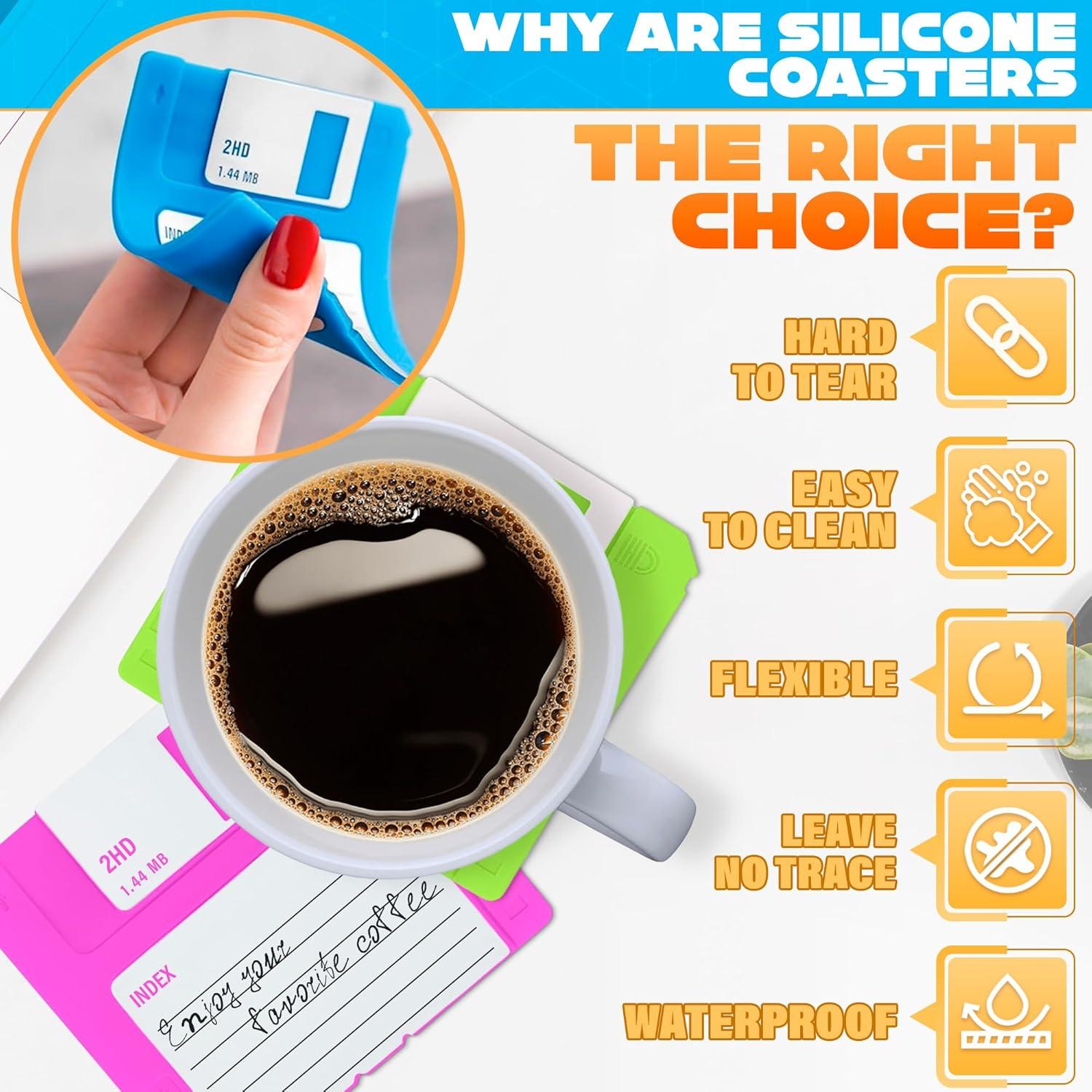 6 Posavasos de Silicona DIMROM Cuadrados 9x9 cm Flexibles