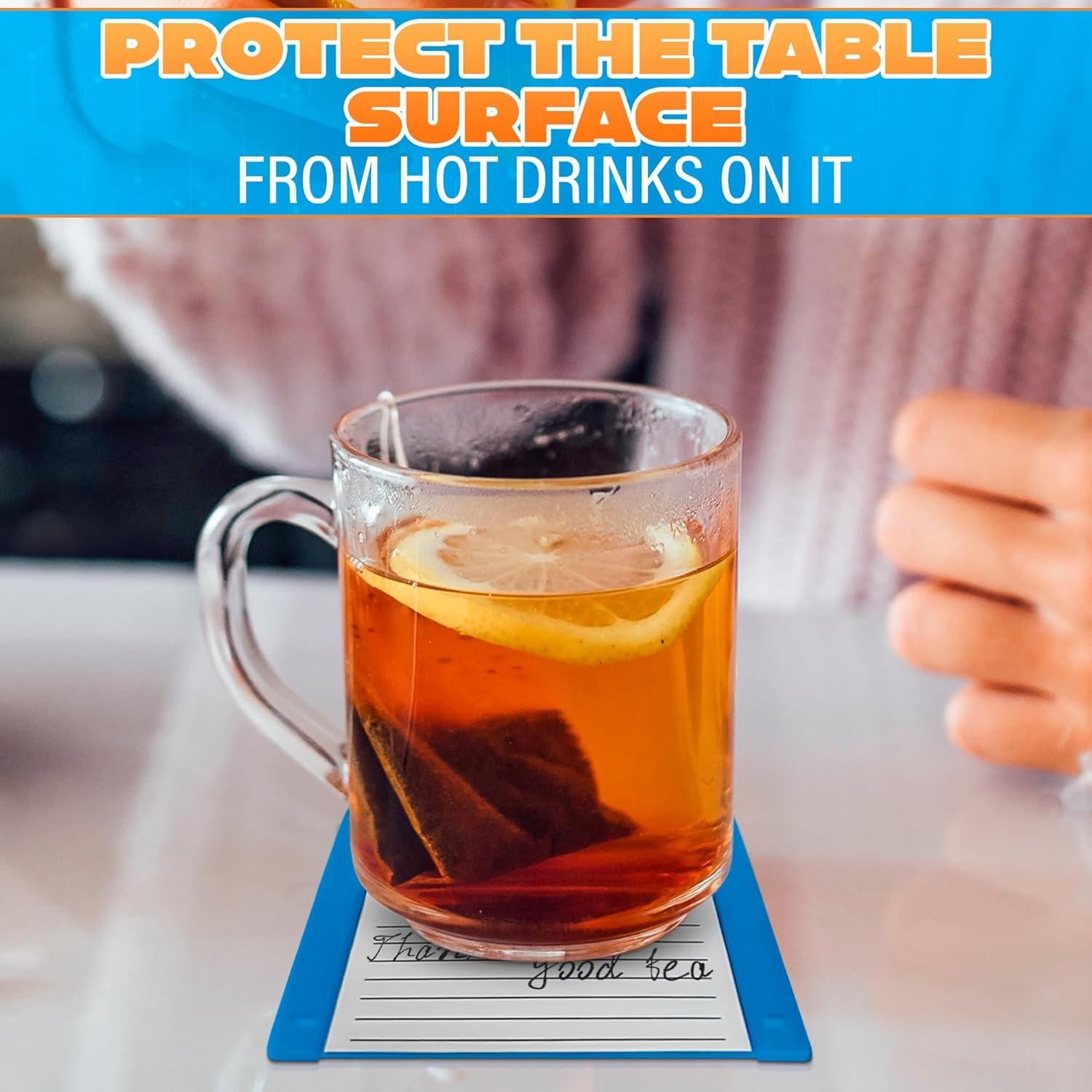 6 Posavasos de Silicona DIMROM Cuadrados 9x9 cm Flexibles