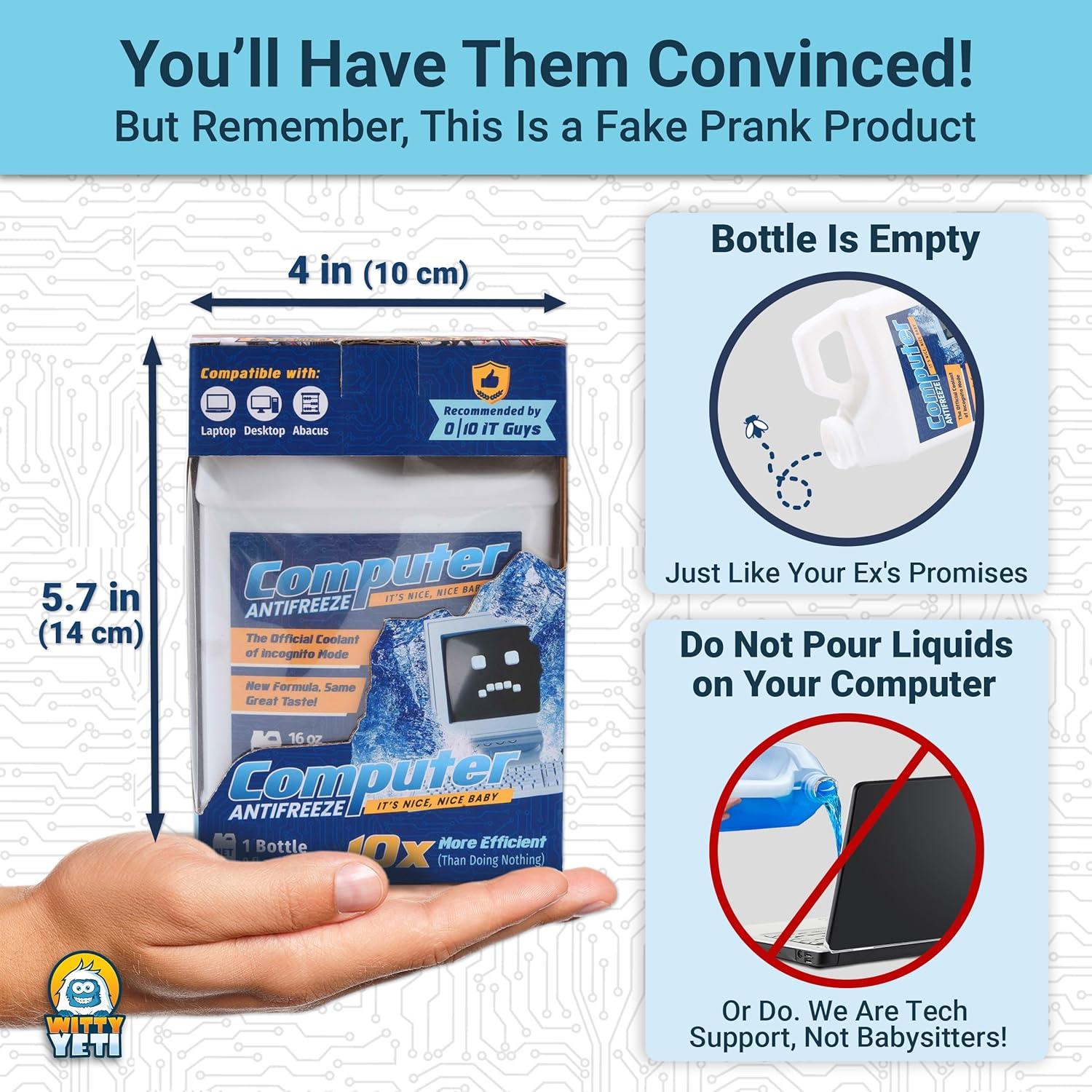 Anticongelante Falso Witty Yeti - Regalo de Broma Divertido