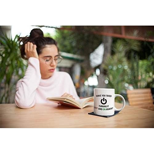 Taza de café 11 oz Casitika blanca para geek de TI
