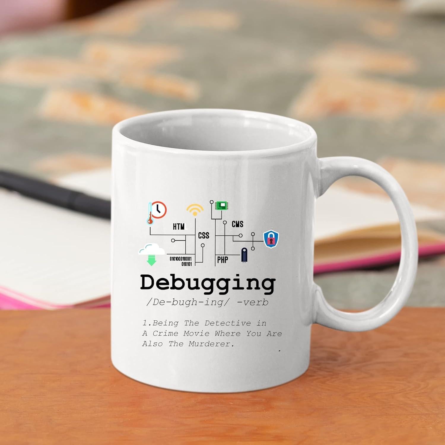 Taza de Cerámica Panvola 11 oz Divertida para Programadores