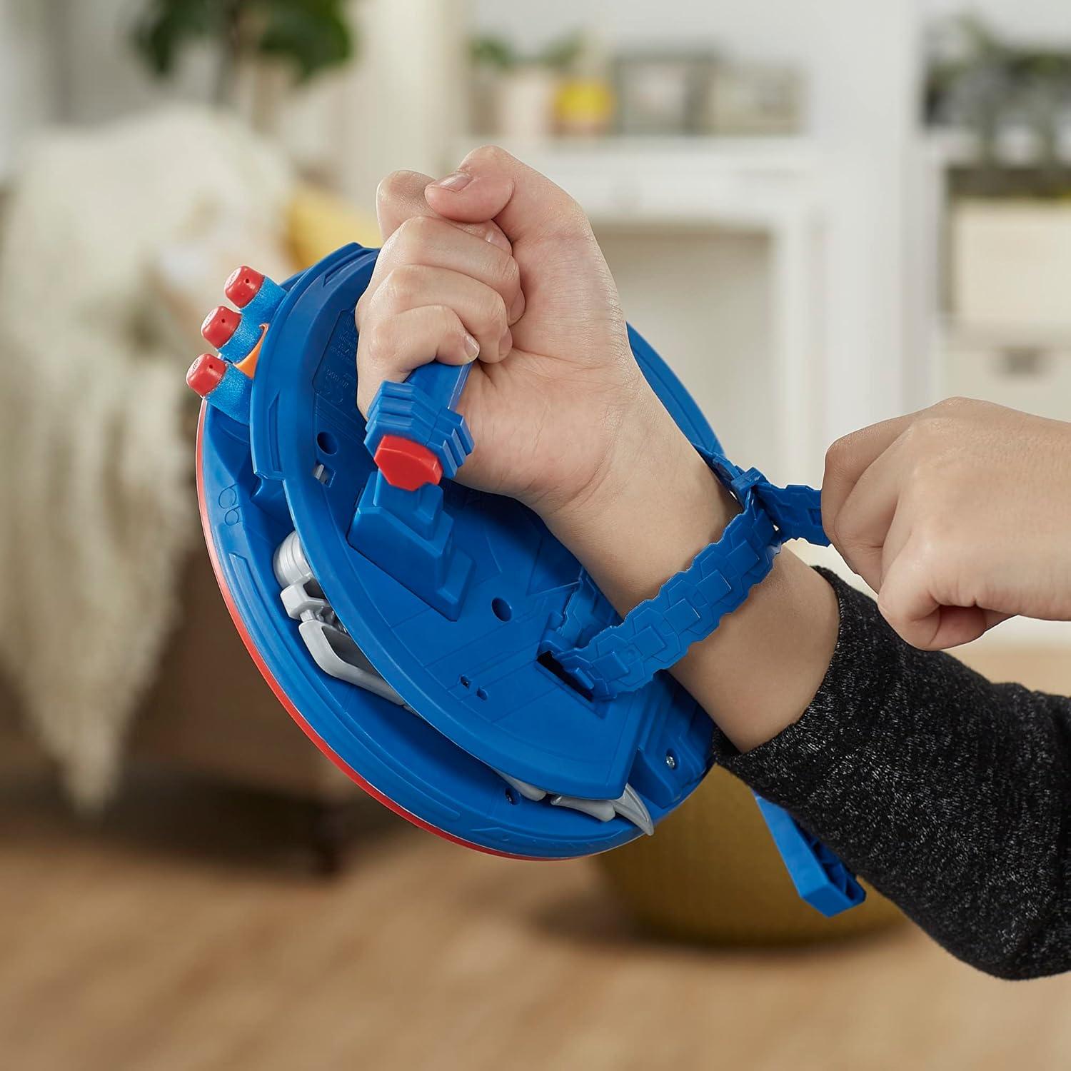 Blaster NERF Capitán América Mechasaurs con 3 Dardos