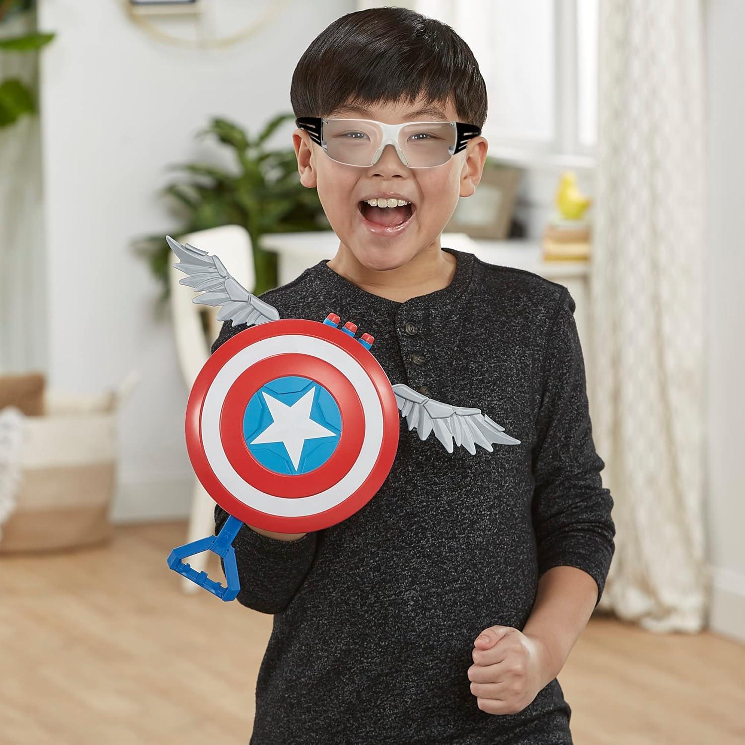 Blaster NERF Capitán América Mechasaurs con 3 Dardos