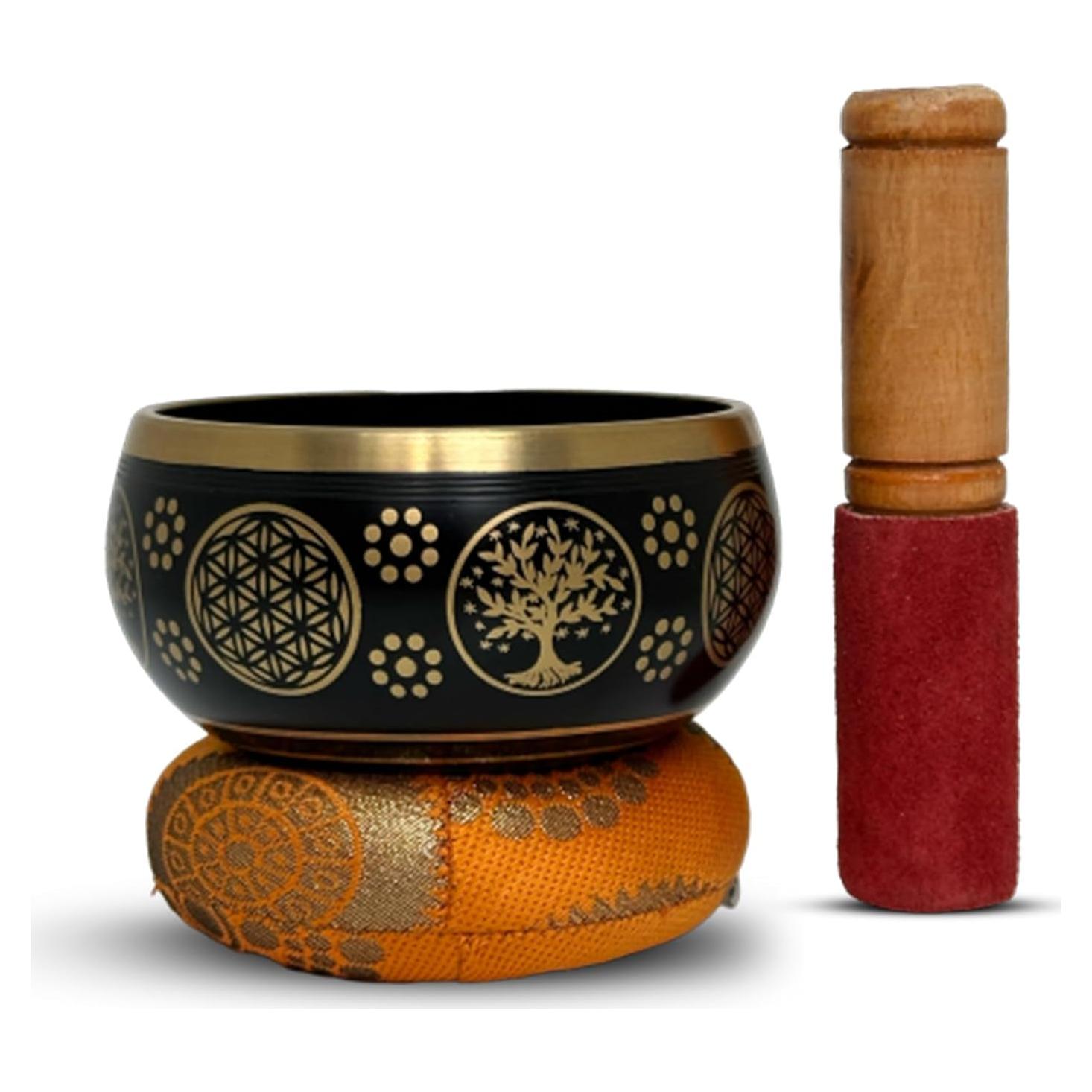 Cuenco Cantor Tibetano Nature's Own 8.9 cm Negro Hecho a Mano