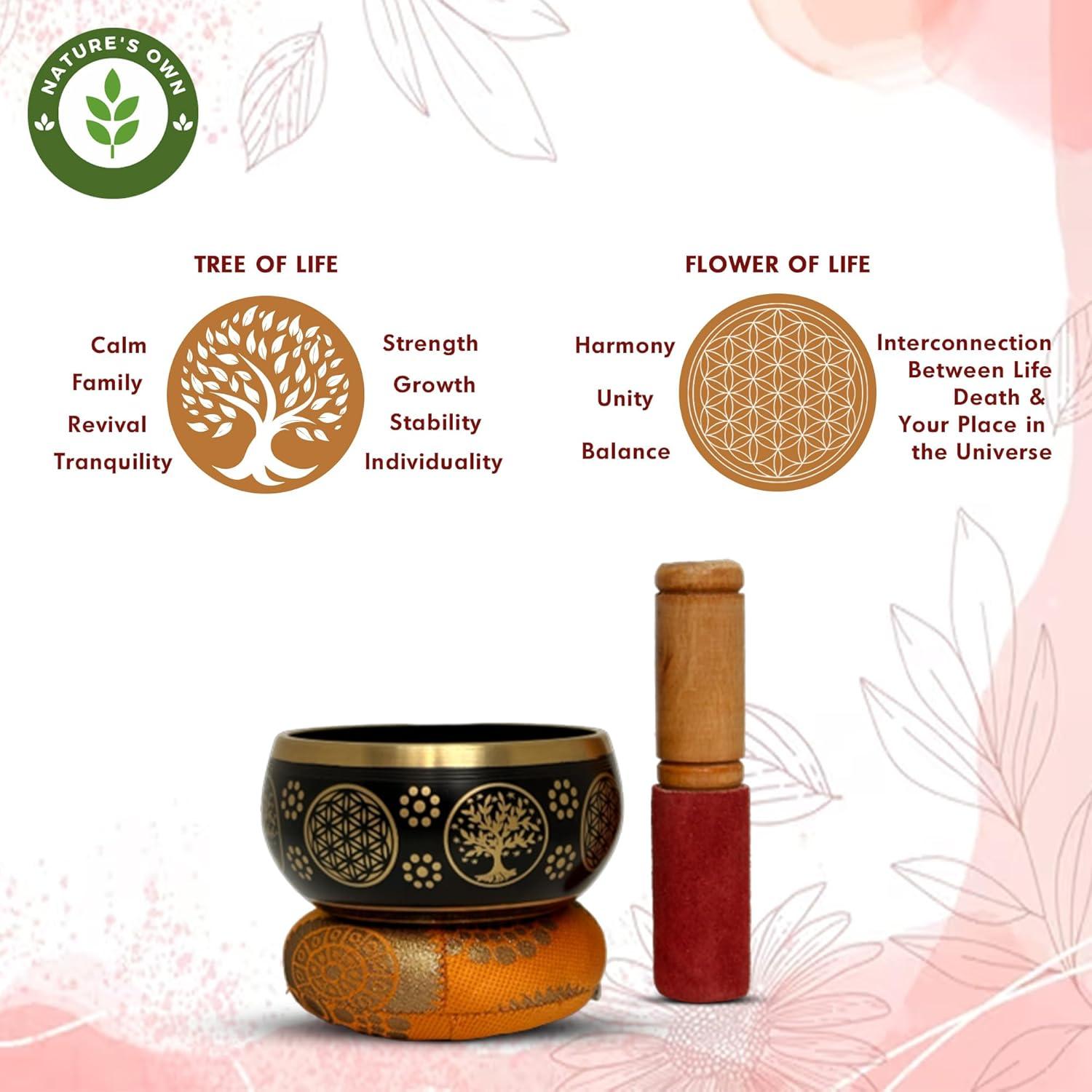 Cuenco Cantor Tibetano Nature's Own 8.9 cm Negro Hecho a Mano