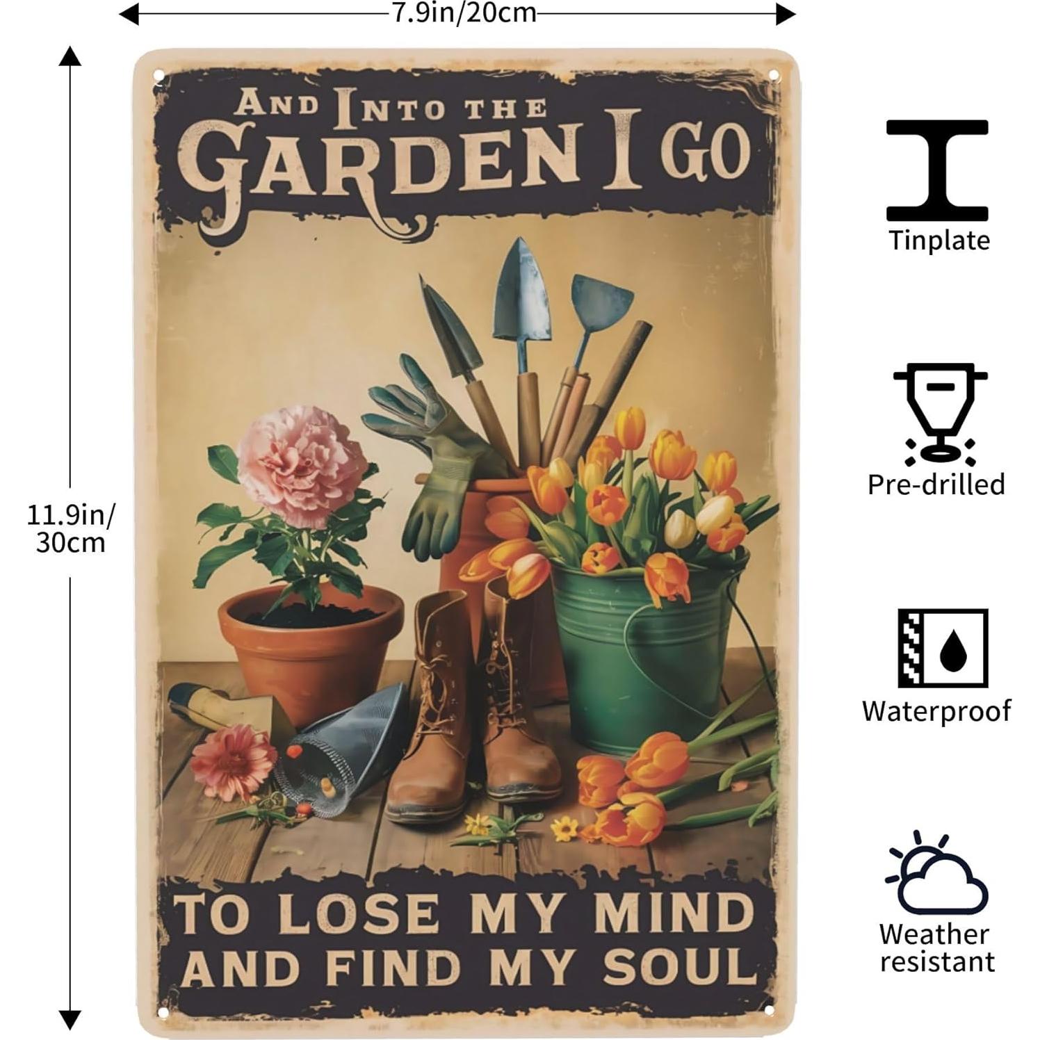 Cartel de Jardín Zen 30x20 cm Metal Retro LIFEWHEEL Decoración