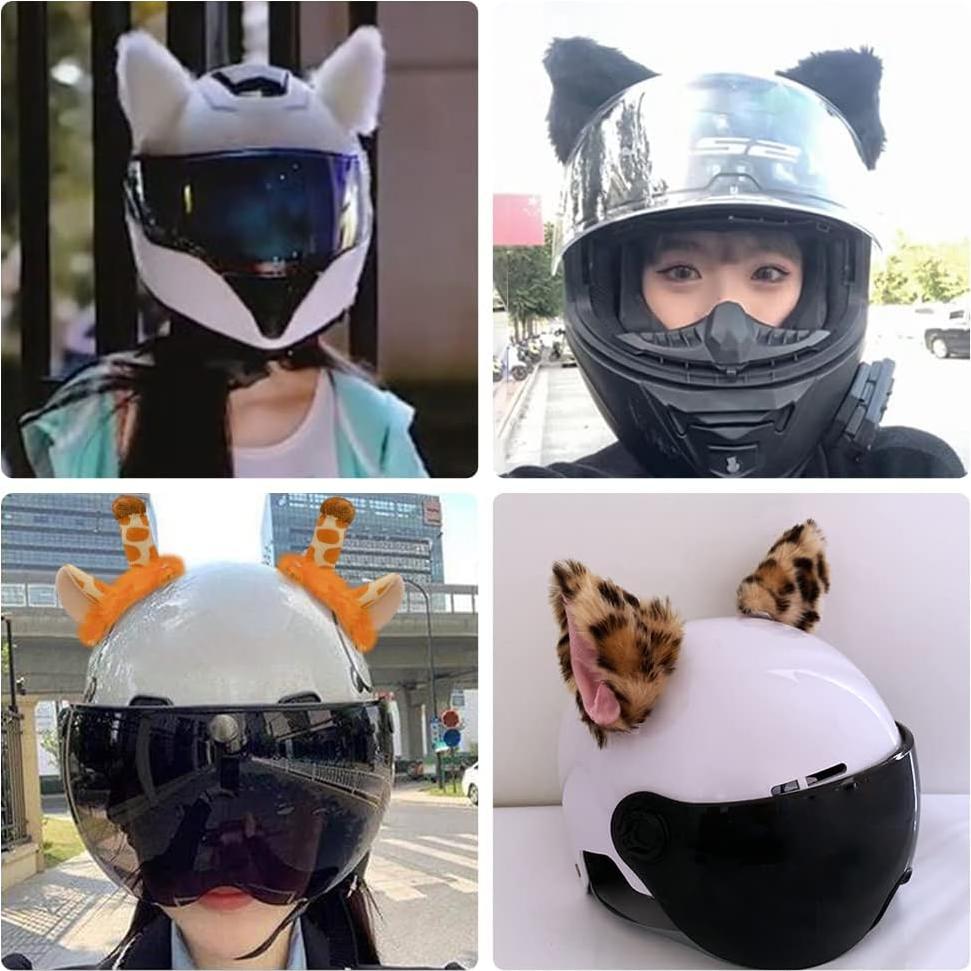 Accesorios para Casco WAYUTO Orejas Peludas para Ciclismo y Motociclismo