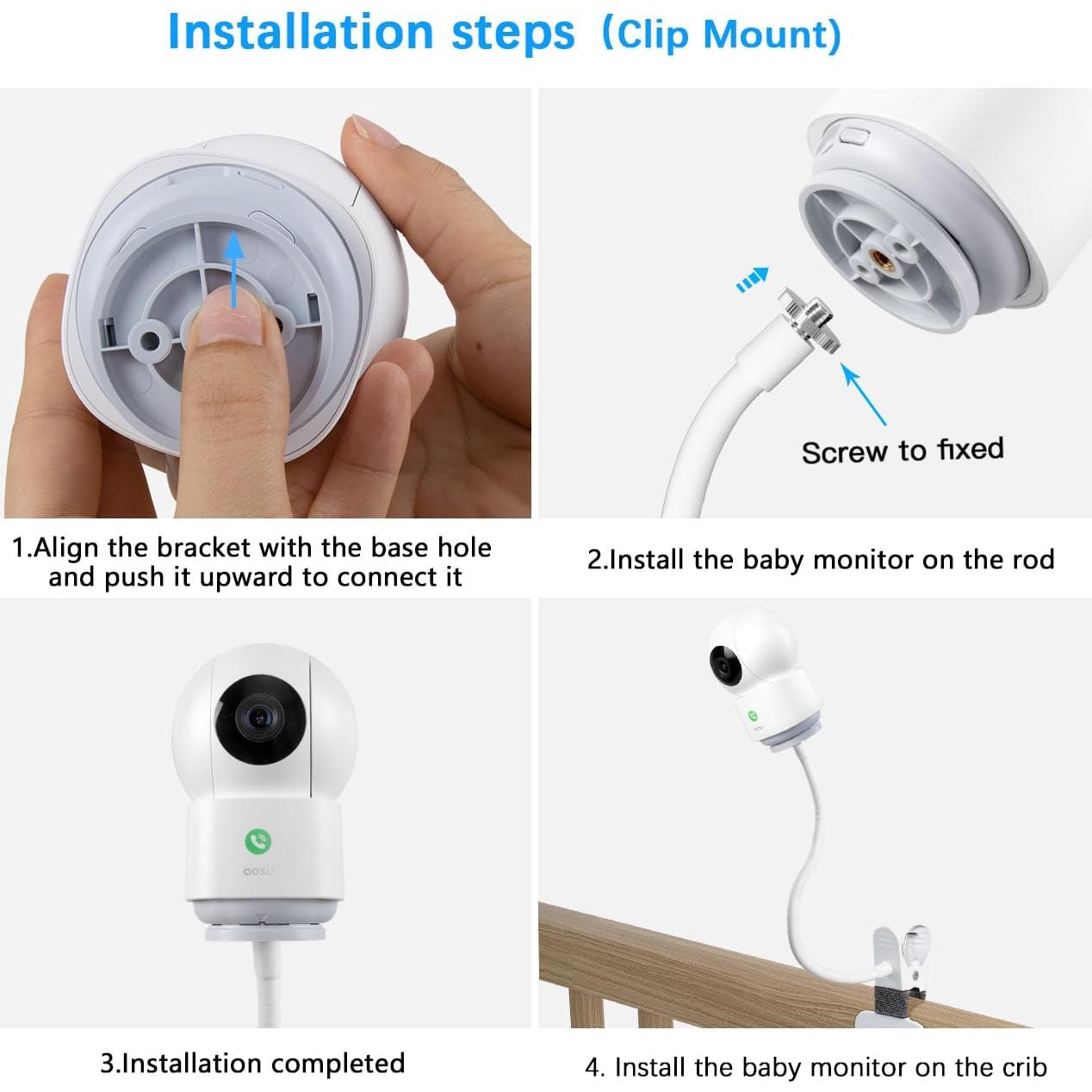 Soporte de Abrazadera VOMENC para AOSU IndoorCam P1 y TP-Link Tapo