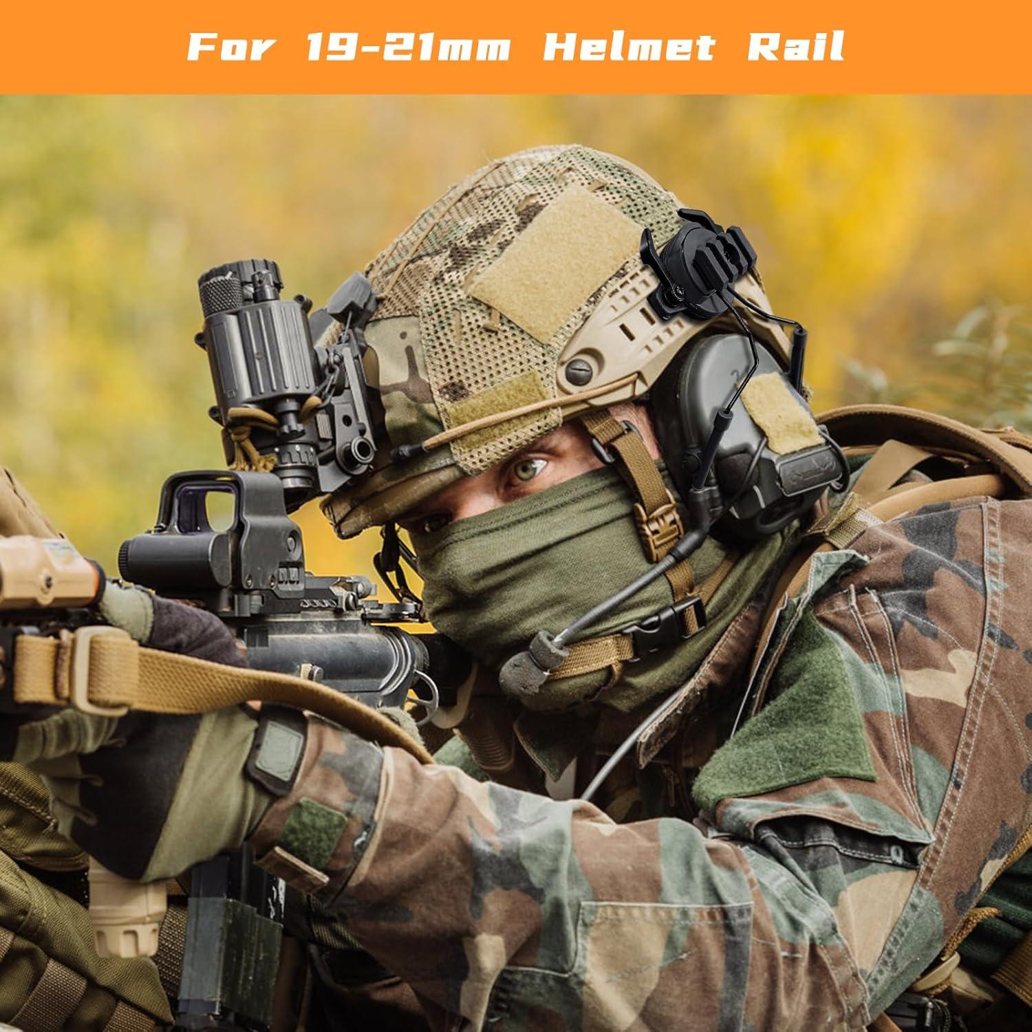 Adaptador de Auriculares Táctico Qavctw para Casco 19-21mm