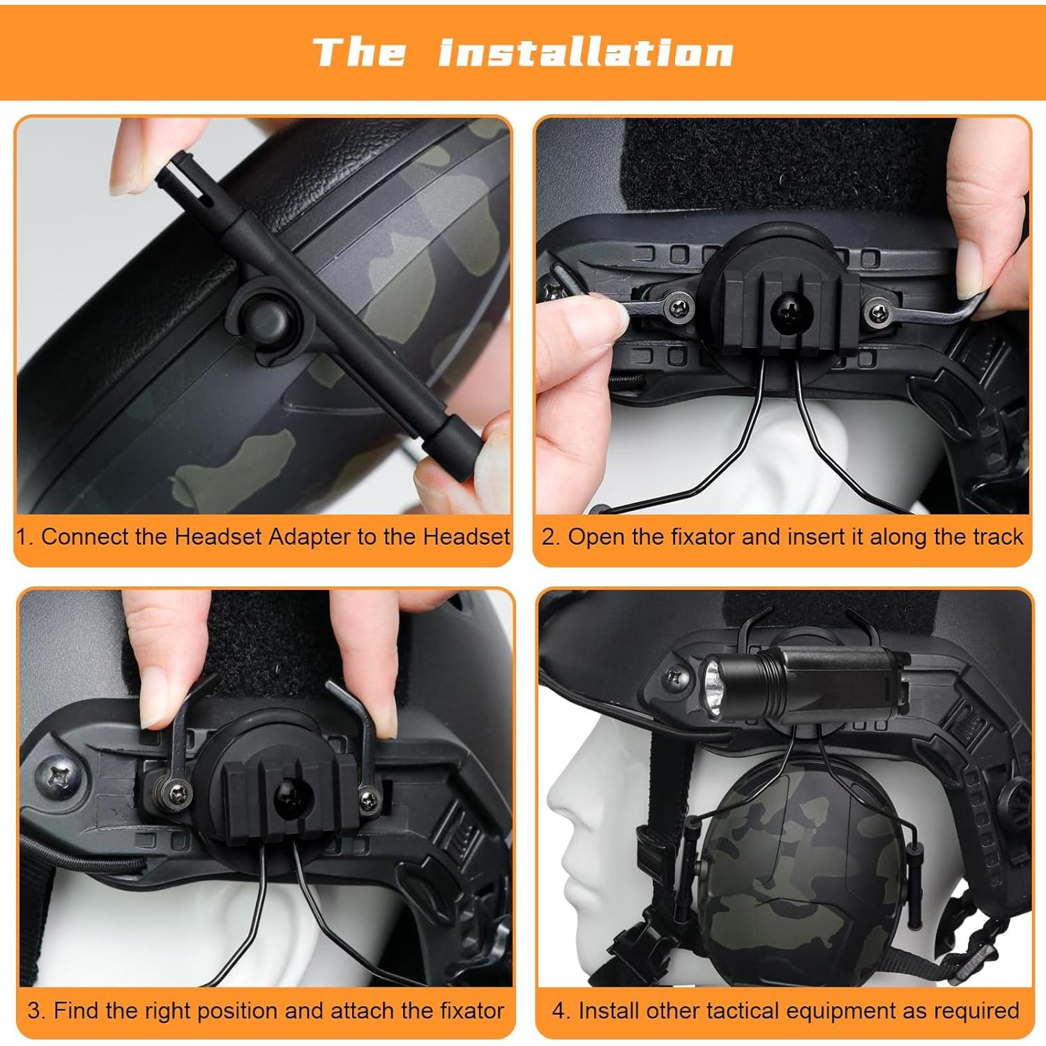 Adaptador de Auriculares Táctico Qavctw para Casco 19-21mm