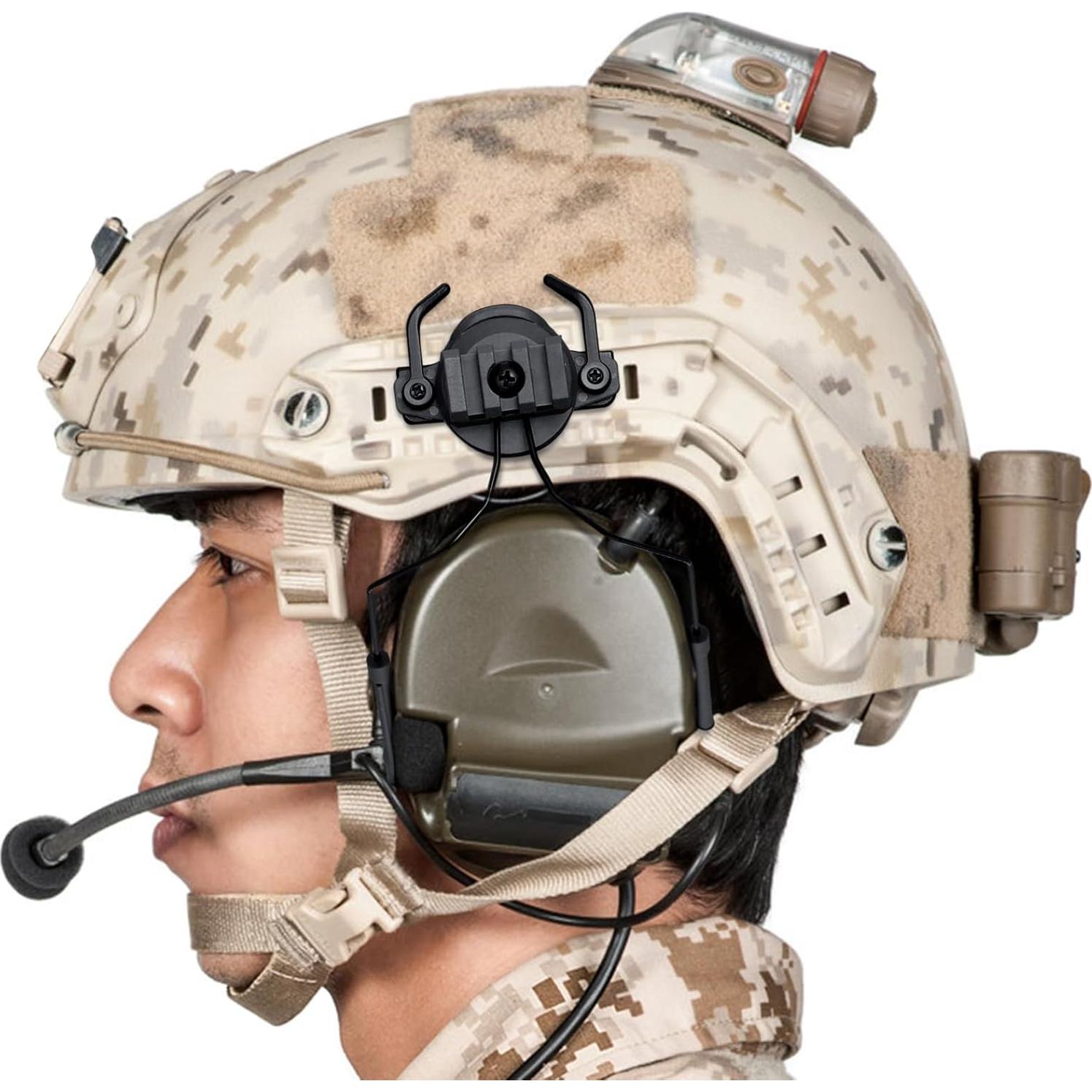 Adaptador de Auriculares Táctico Qavctw para Casco 19-21mm