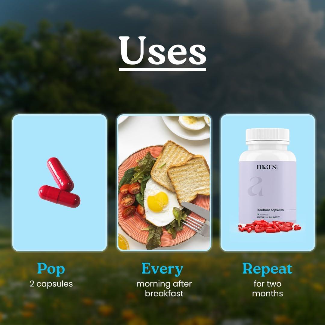 Cápsulas de Remolacha Natural Mars con Ajo y Arándano - 1 Paquete