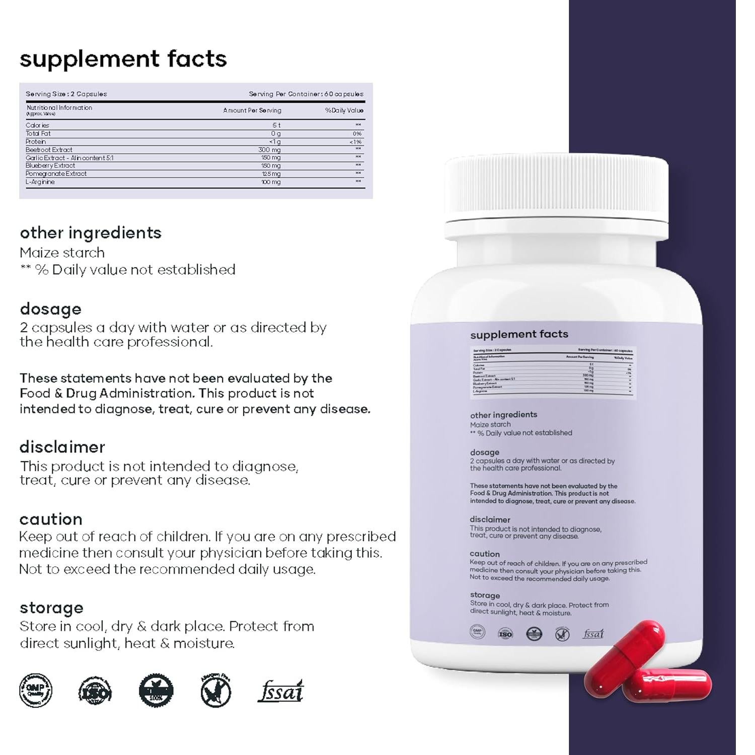 Cápsulas de Remolacha Natural Mars con Ajo y Arándano - 1 Paquete