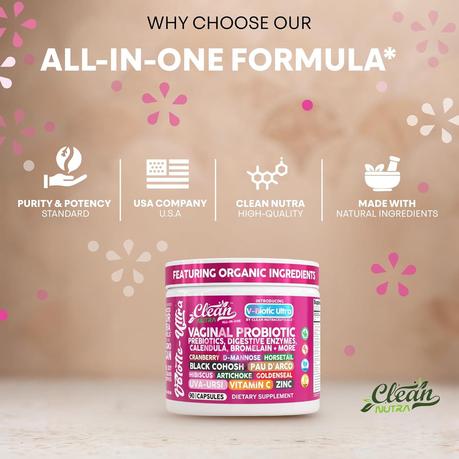 Probioticos Vaginales Clean Nutraceuticals 90 Cápsulas Veganas