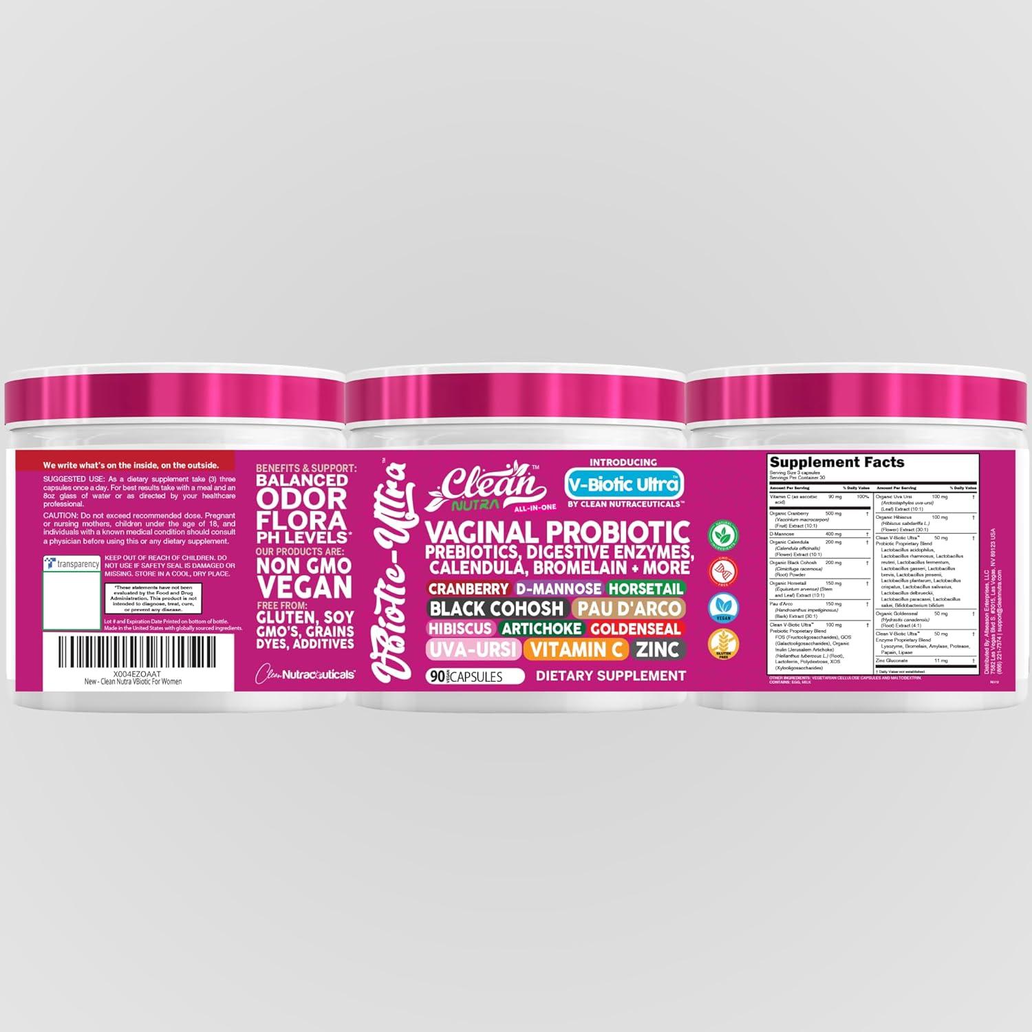 Probioticos Vaginales Clean Nutraceuticals 90 Cápsulas Veganas