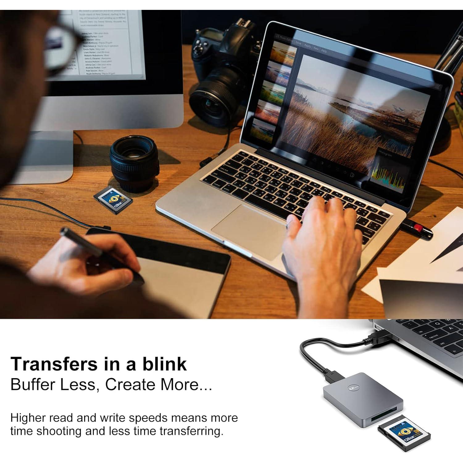 128GB CFexpress Type B Memory Card, R1300MB/s W700MB/s CFX xqd Cards Type B for Cameras 8K RAW, Compatible with Nikon Z6/Z7/D6, Canon EOS-1DXMark III/EOS-R5, Panasonic S1/S1R, DJI Ronin 4D