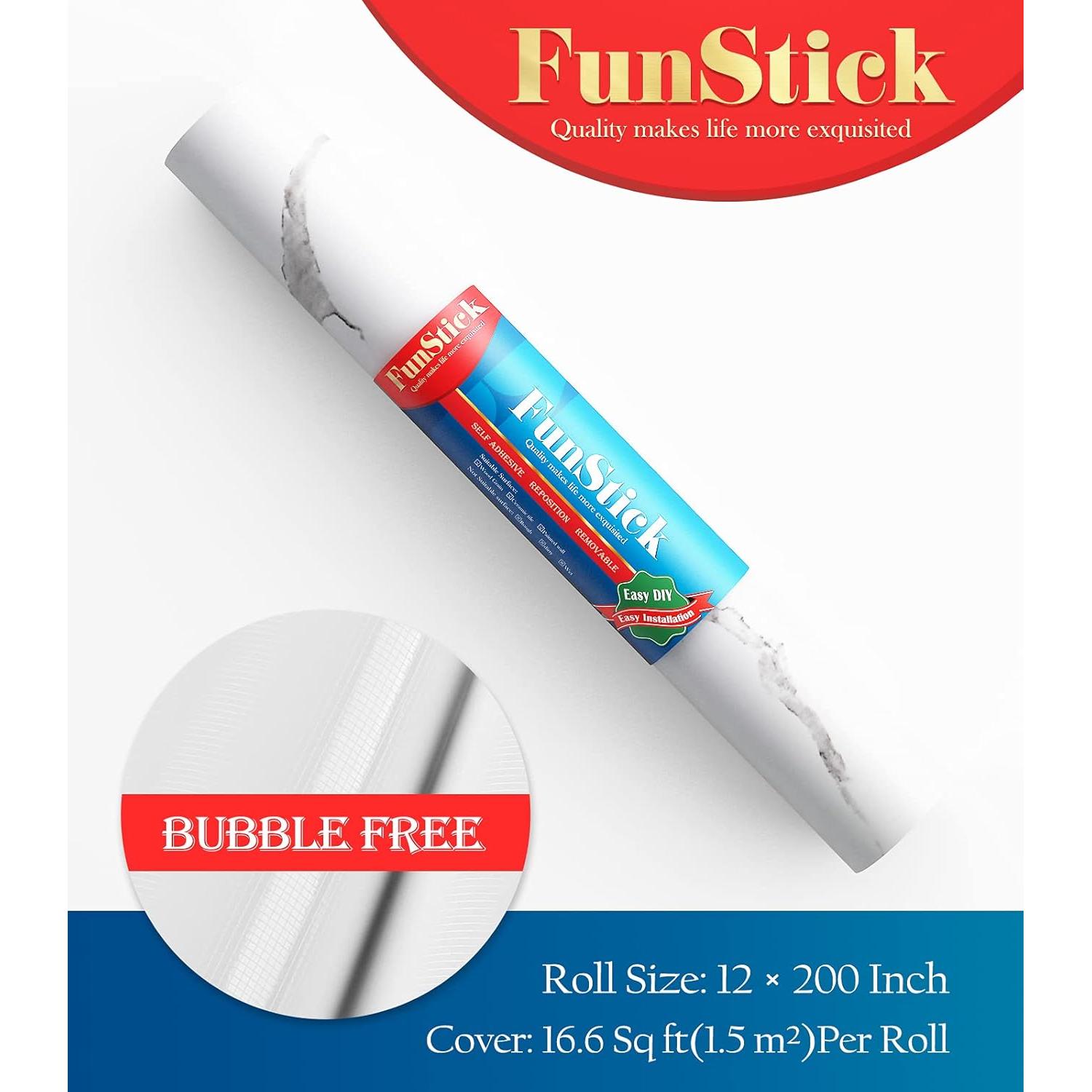 Papel Contacto Mármol Mate Autoadhesivo FunStick 30 cm x 5 m