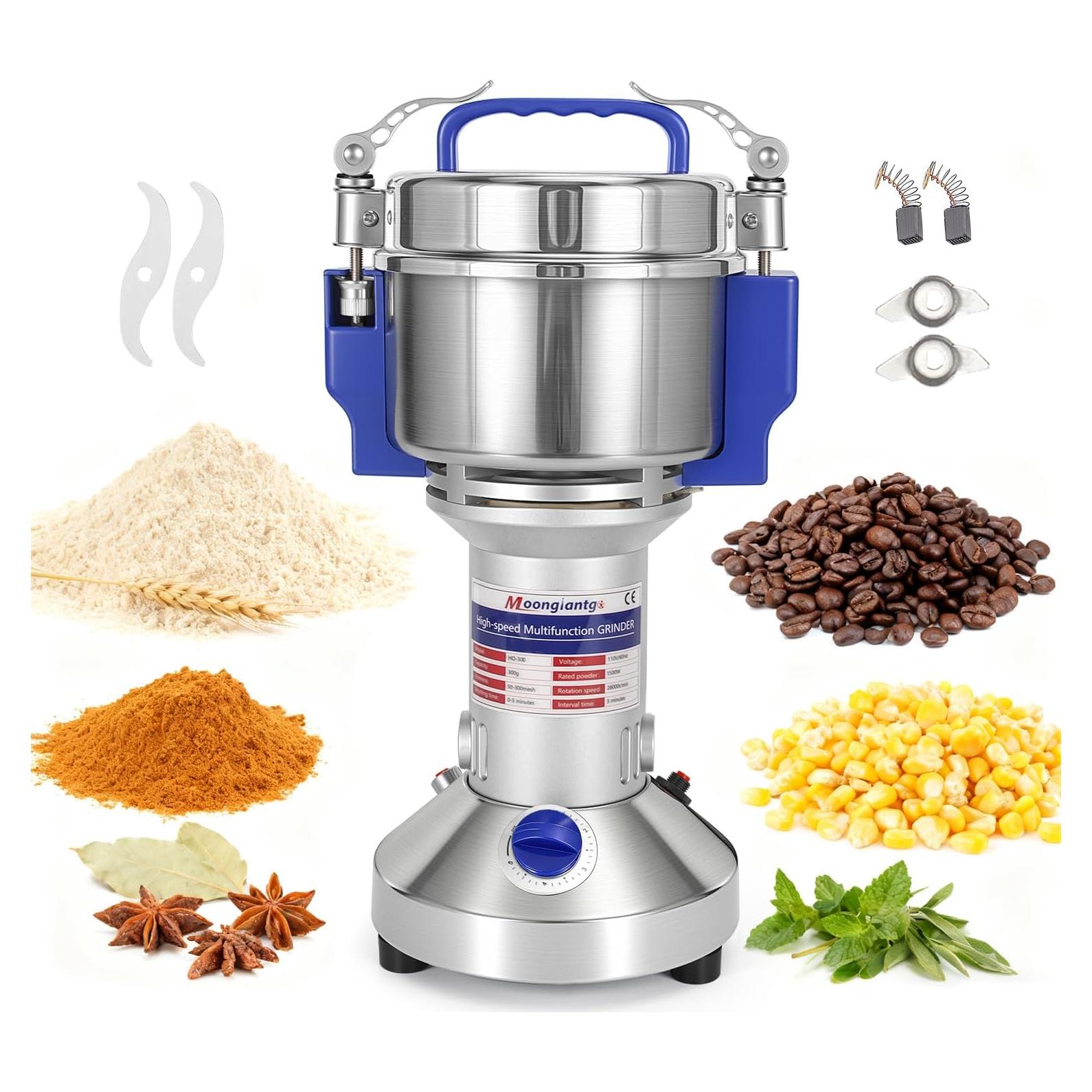 Molinillo de Granos Eléctrico Moongiantgo 500g Acero Inoxidable