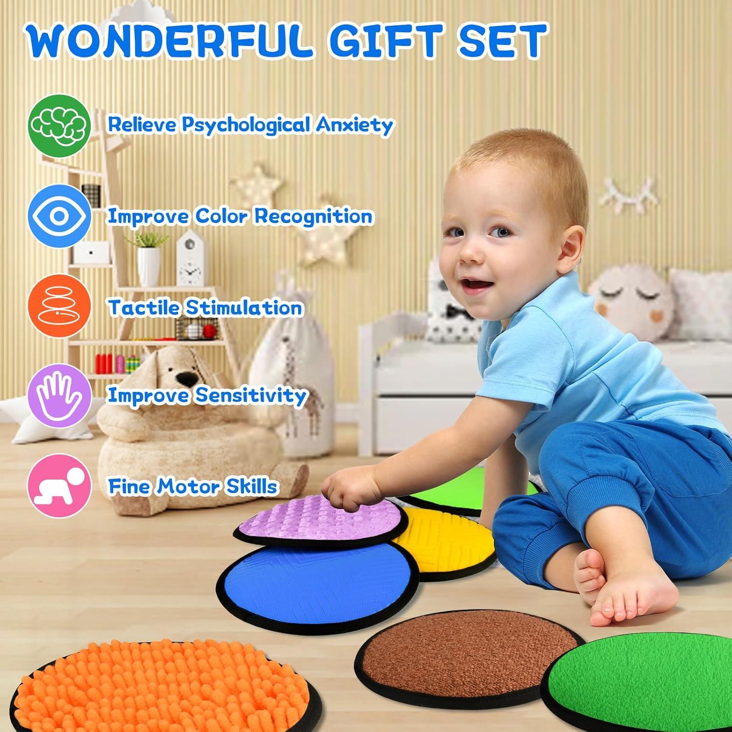 10 Alfombrillas Sensoriales Redondas Bouiexye para Niños