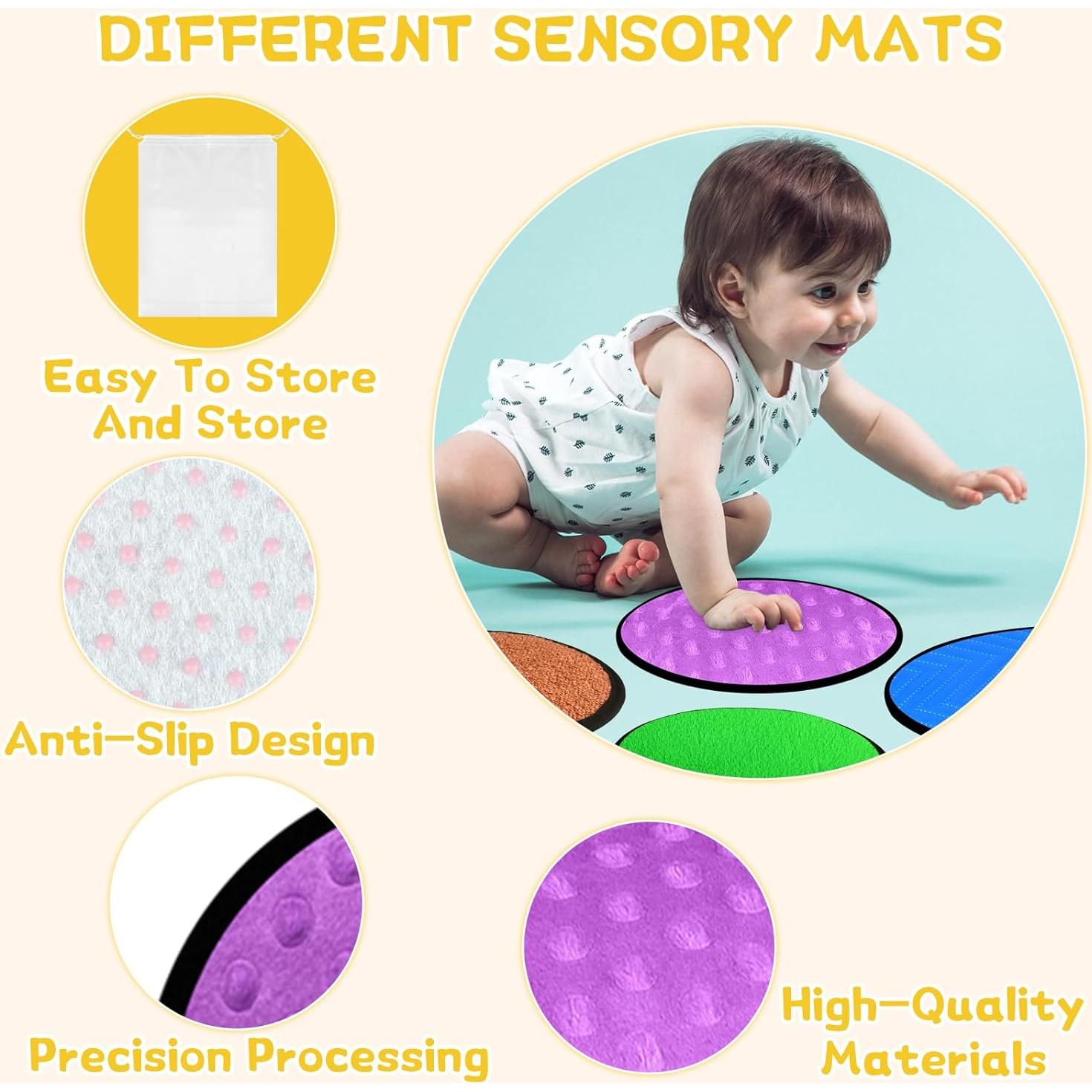 10 Alfombrillas Sensoriales Redondas Bouiexye para Niños