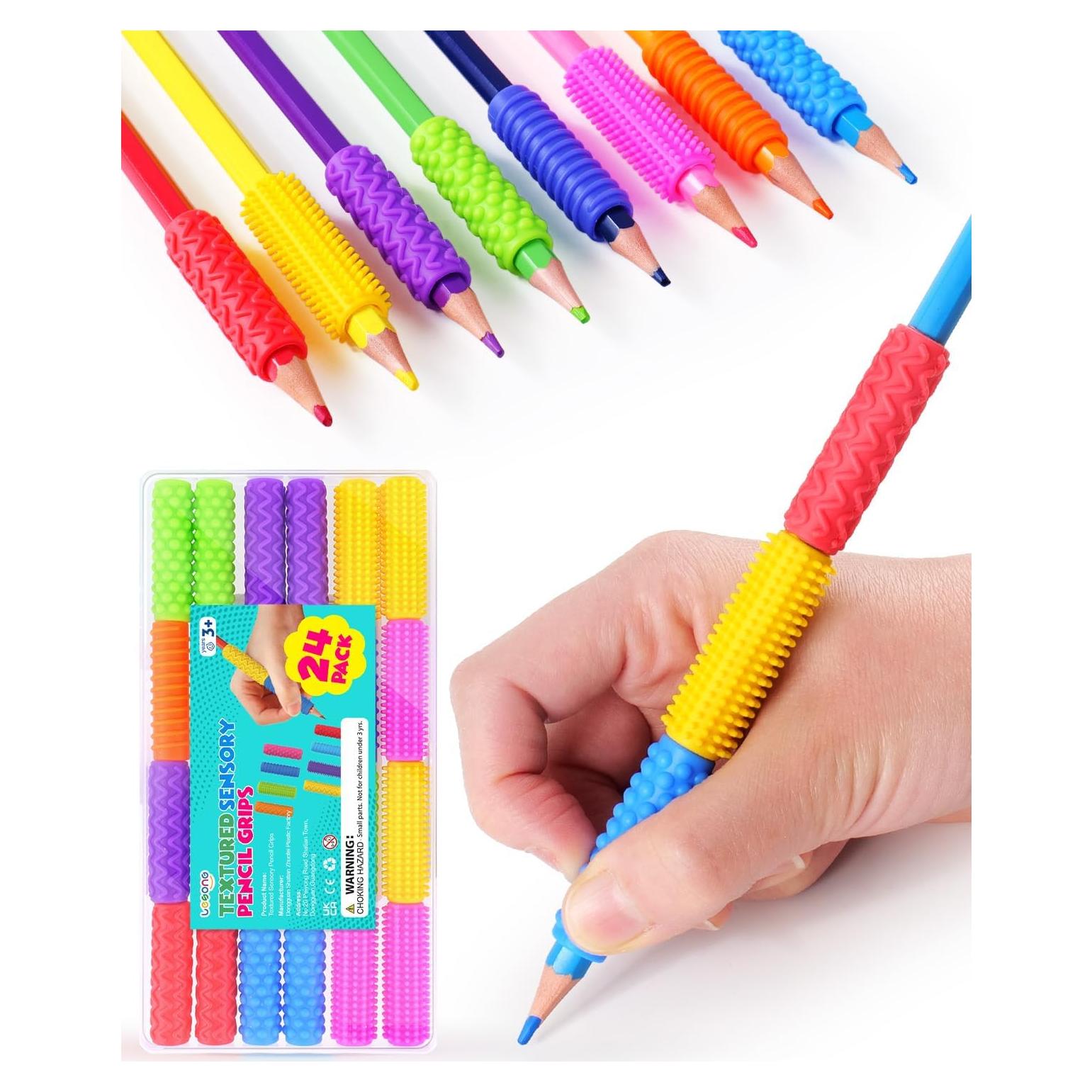 Agarraderas de Lápiz Sensoriales Antiestrés LESONG - Paquete de 24