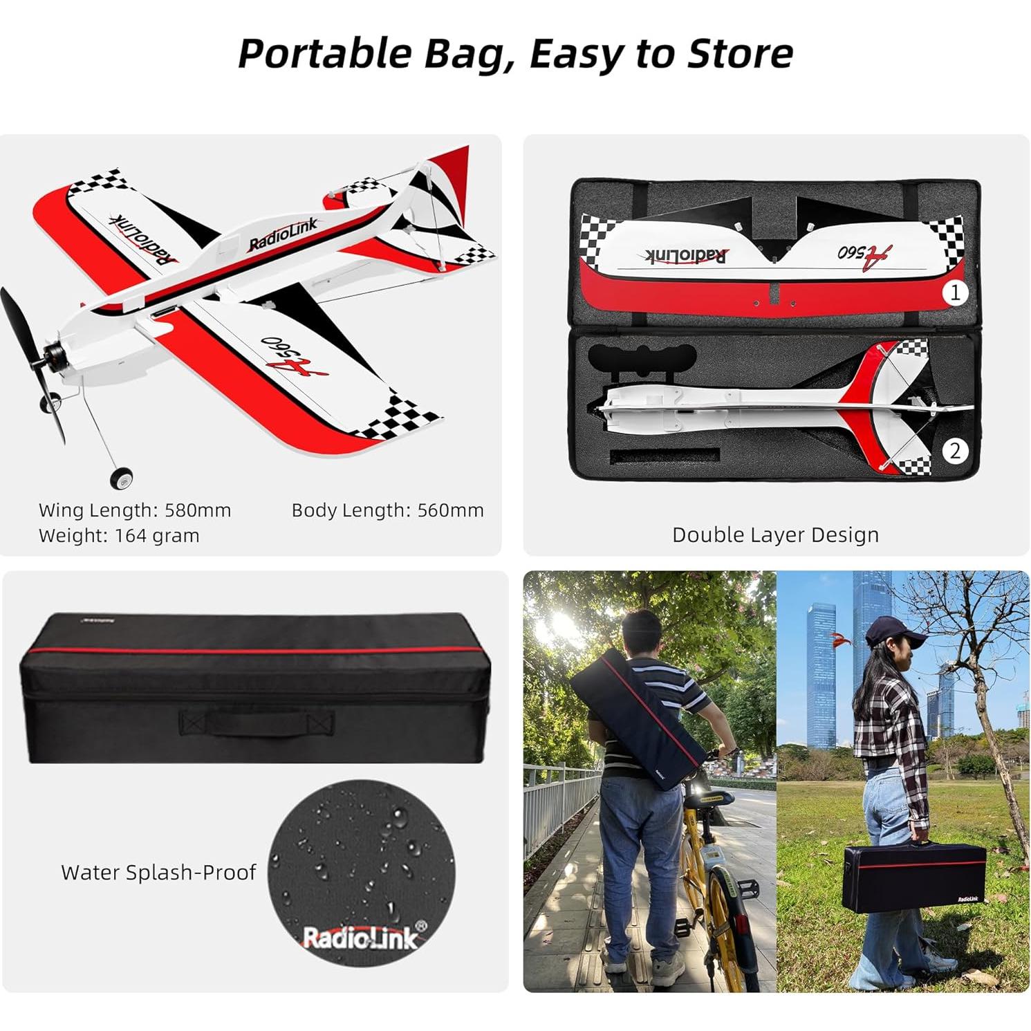 Avión RC Radiolink A560 PNP 580mm 6 Modos de Vuelo