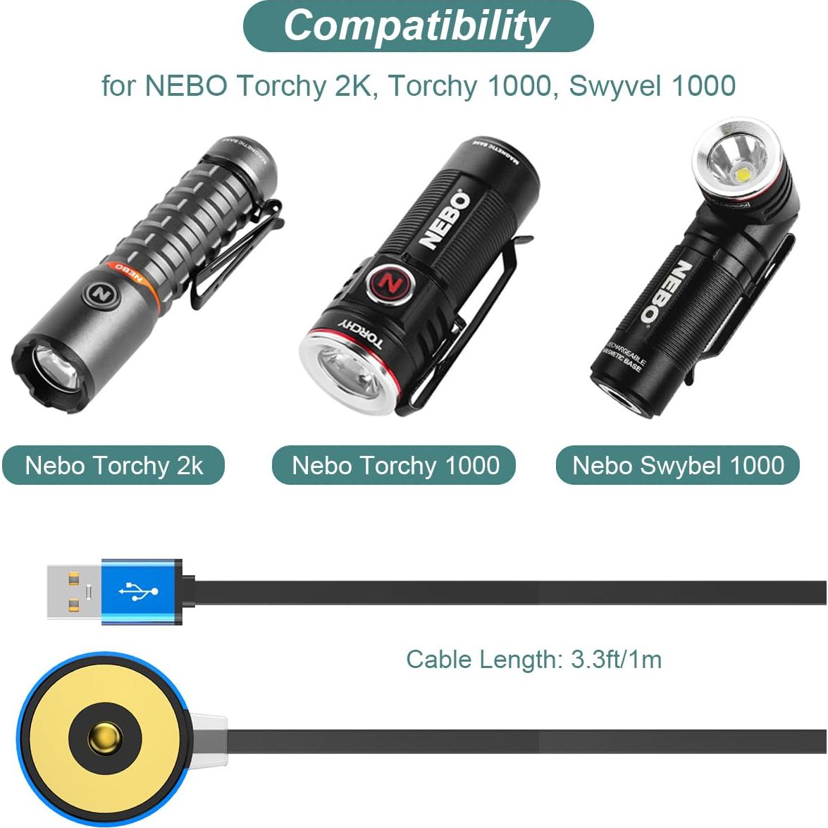 Cargador Kissmart para linternas NEBO Torchy 2K y 1000