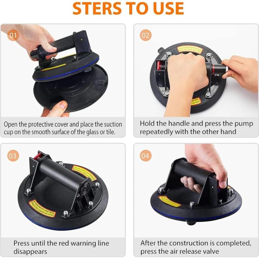 Ventosas de Vidrio KVNTOOLS 2 Piezas 199.58 kg Doble Capa