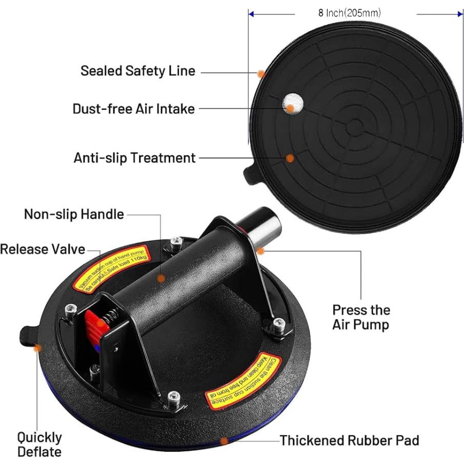 Ventosas de Vidrio KVNTOOLS 2 Piezas 199.58 kg Doble Capa