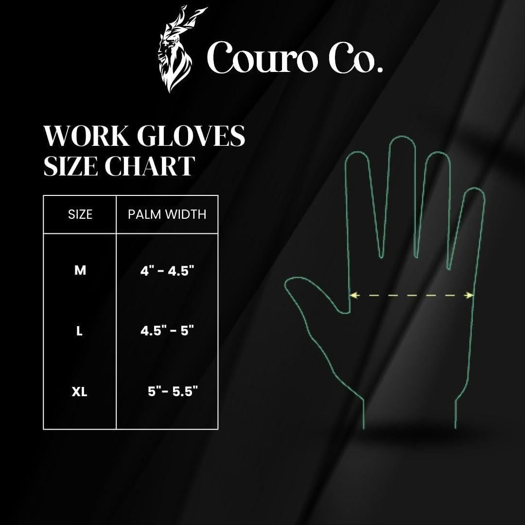 Guantes de trabajo de cuero de cabra - 3 pares - Mediano