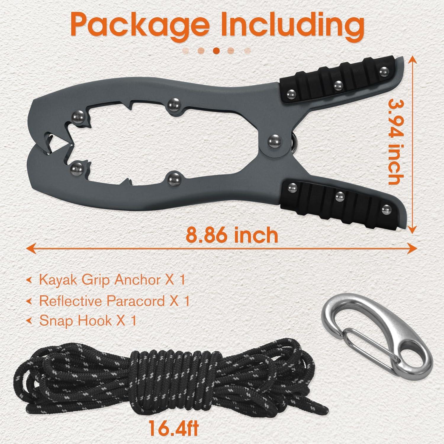 Agarre de Ancla Antidious Kayak con Paracord 5m y Gancho