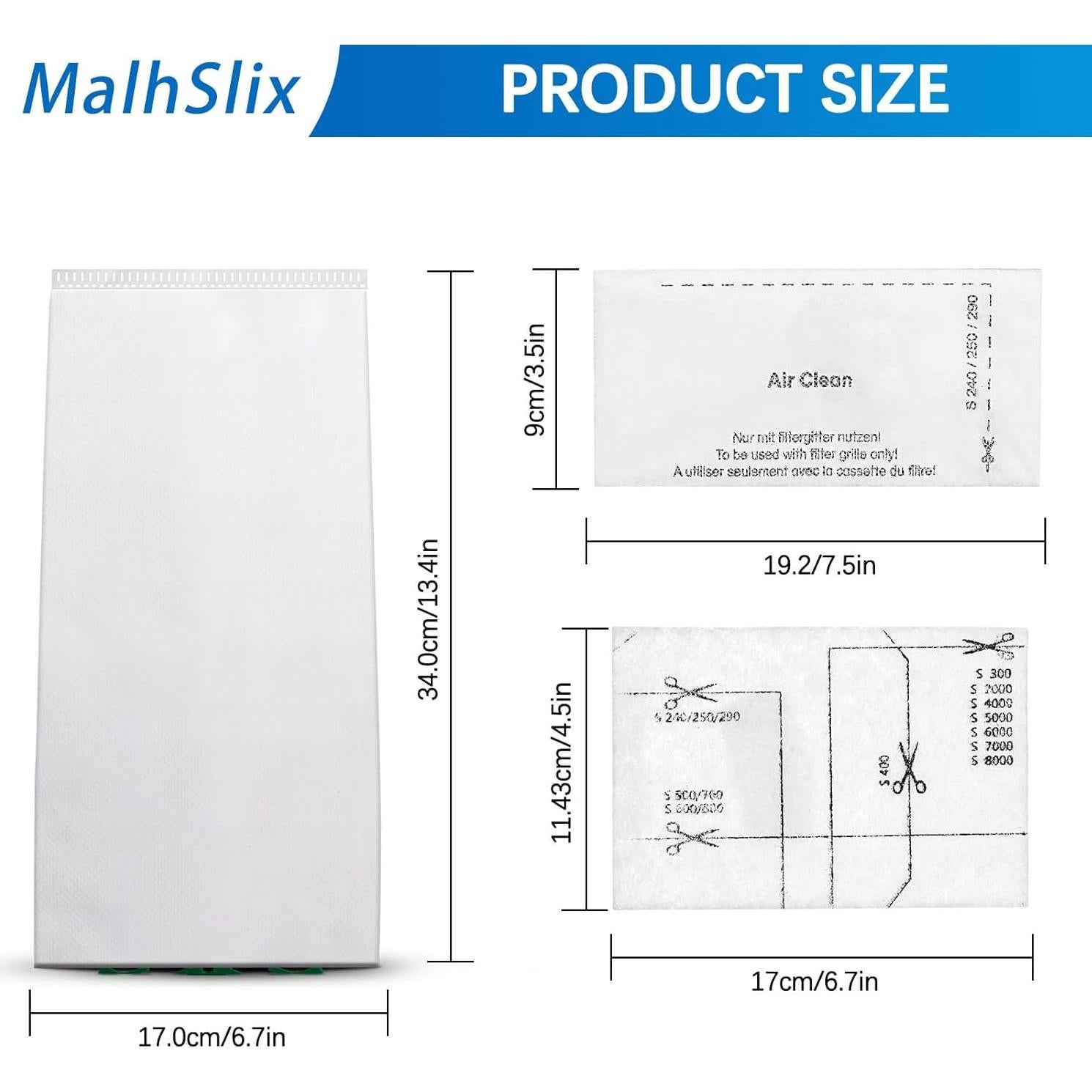 Filtros de Aire Limpio MalhSlix para Aspiradora Miele S7000-U1