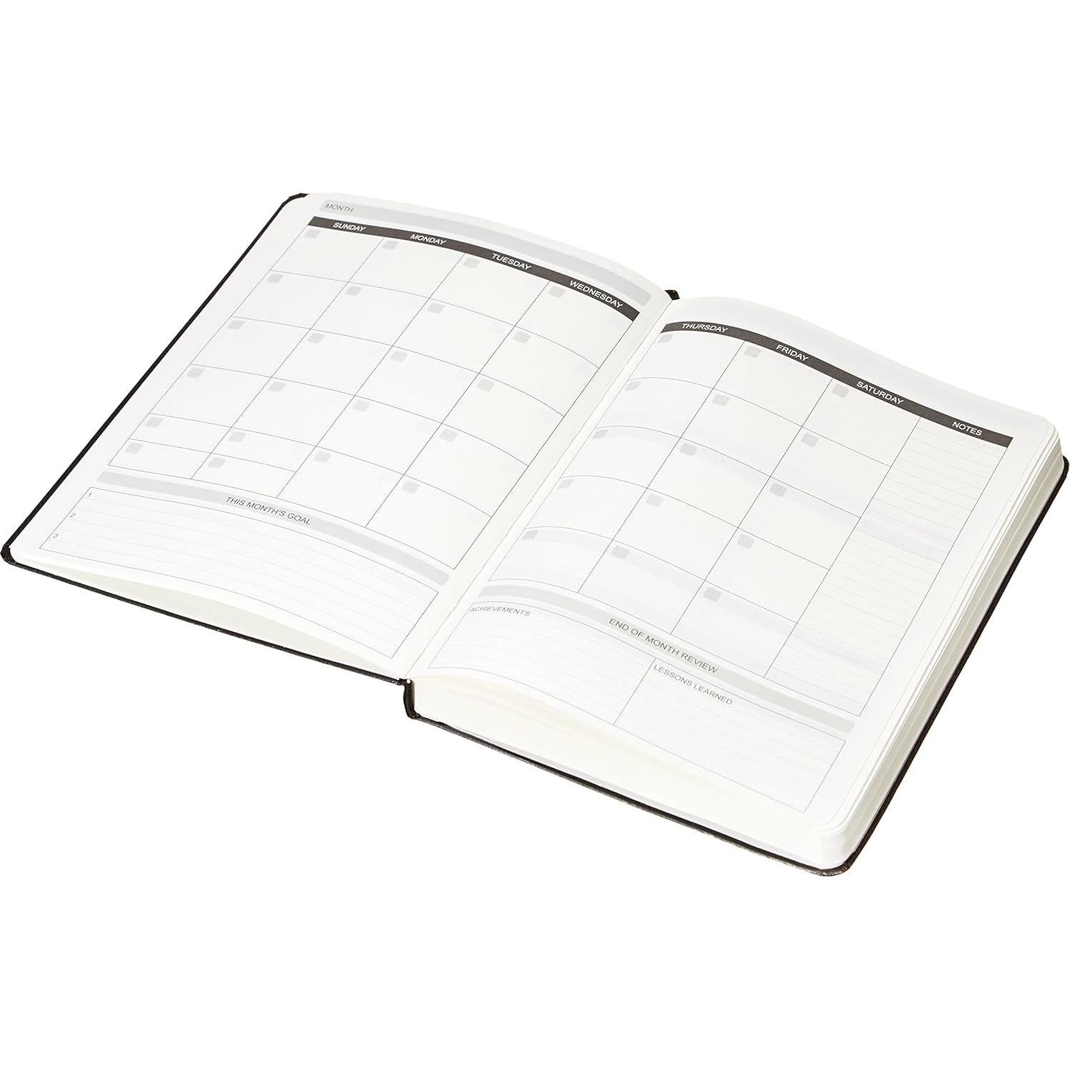 Planificador y Diario Tapa Dura Amazon Basics 14.73x20.96cm Negro