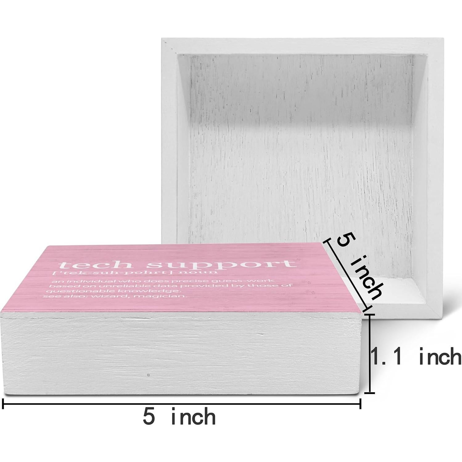 Cartel Decorativo de Madera SRADMO 12.7x12.7cm Rosa