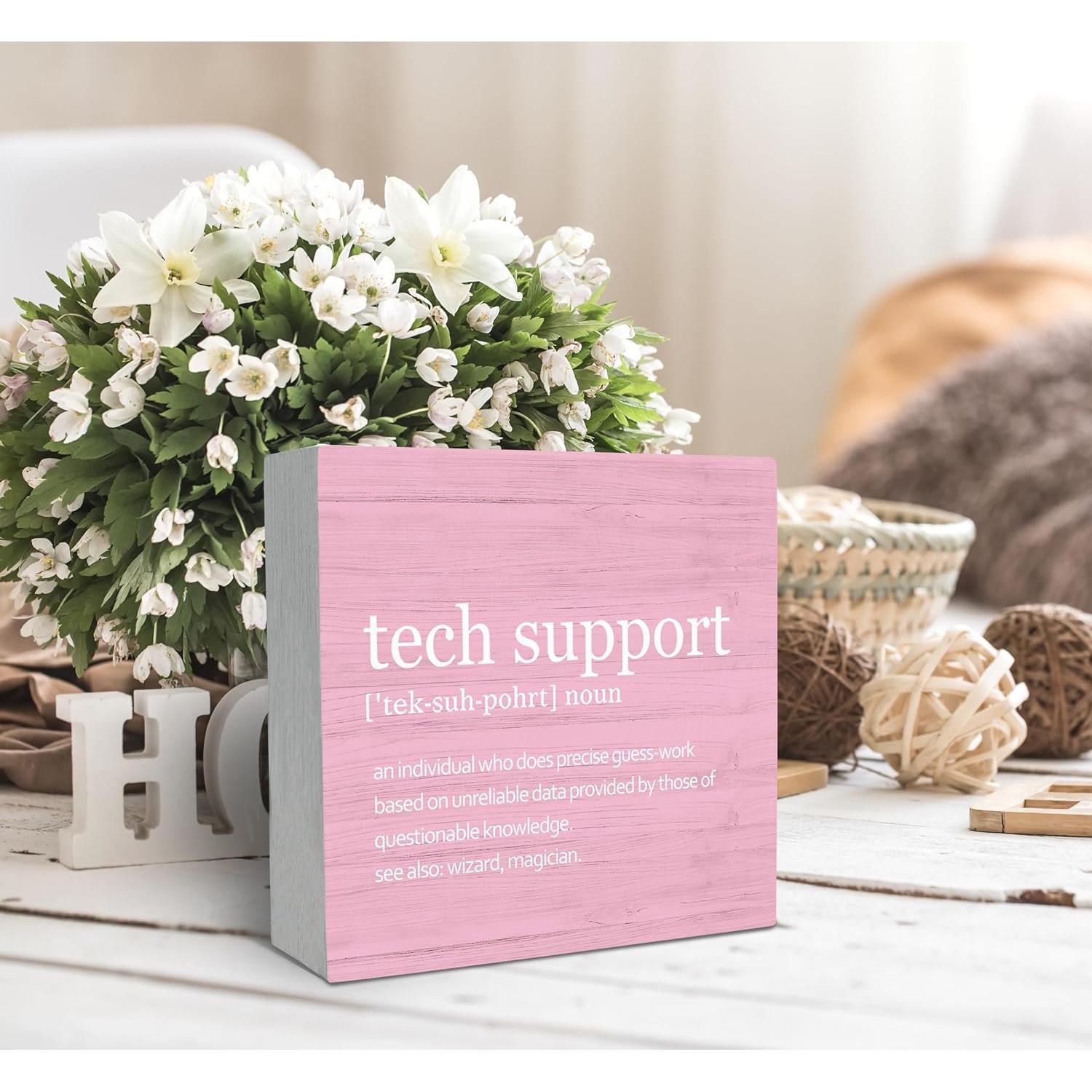 Cartel Decorativo de Madera SRADMO 12.7x12.7cm Rosa