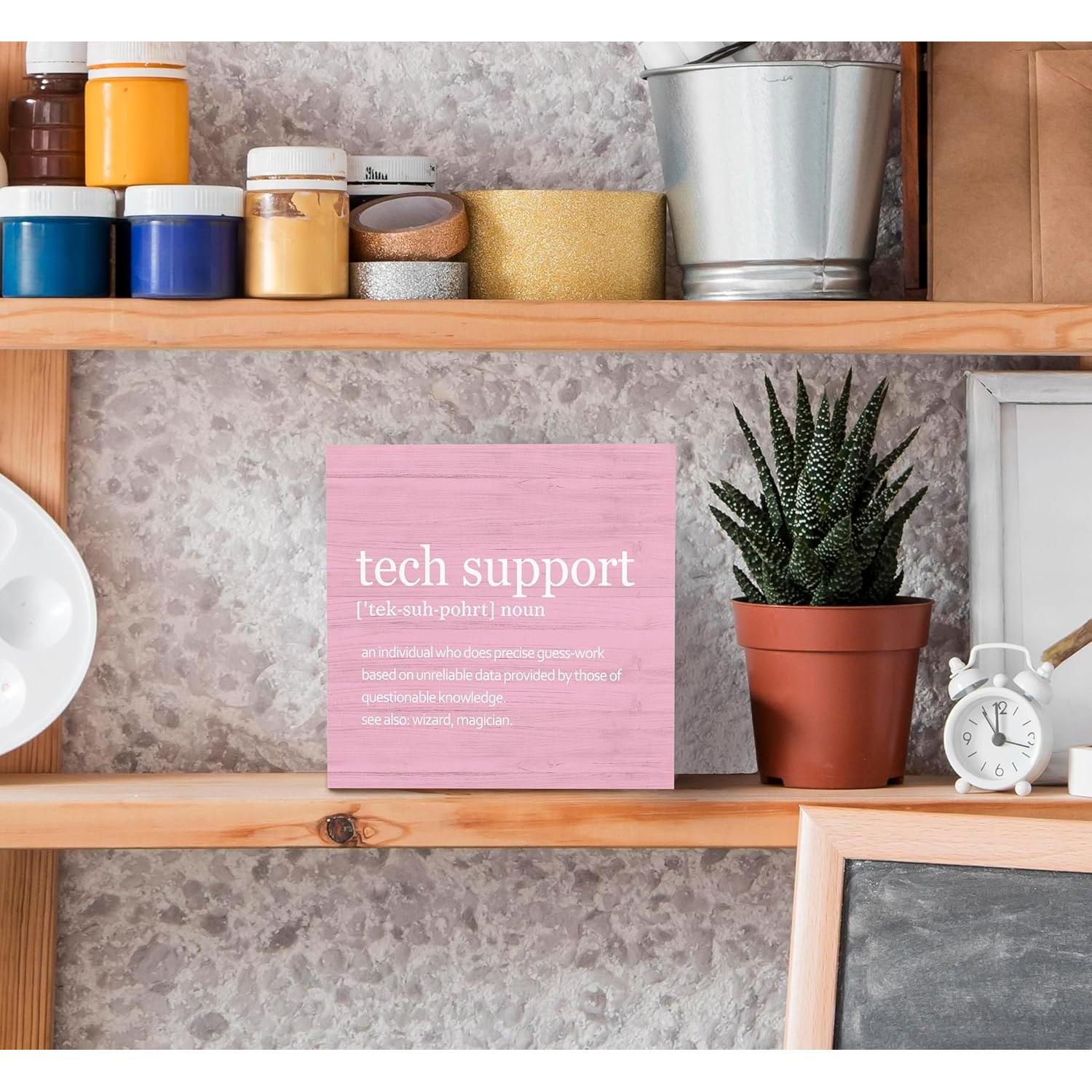 Cartel Decorativo de Madera SRADMO 12.7x12.7cm Rosa