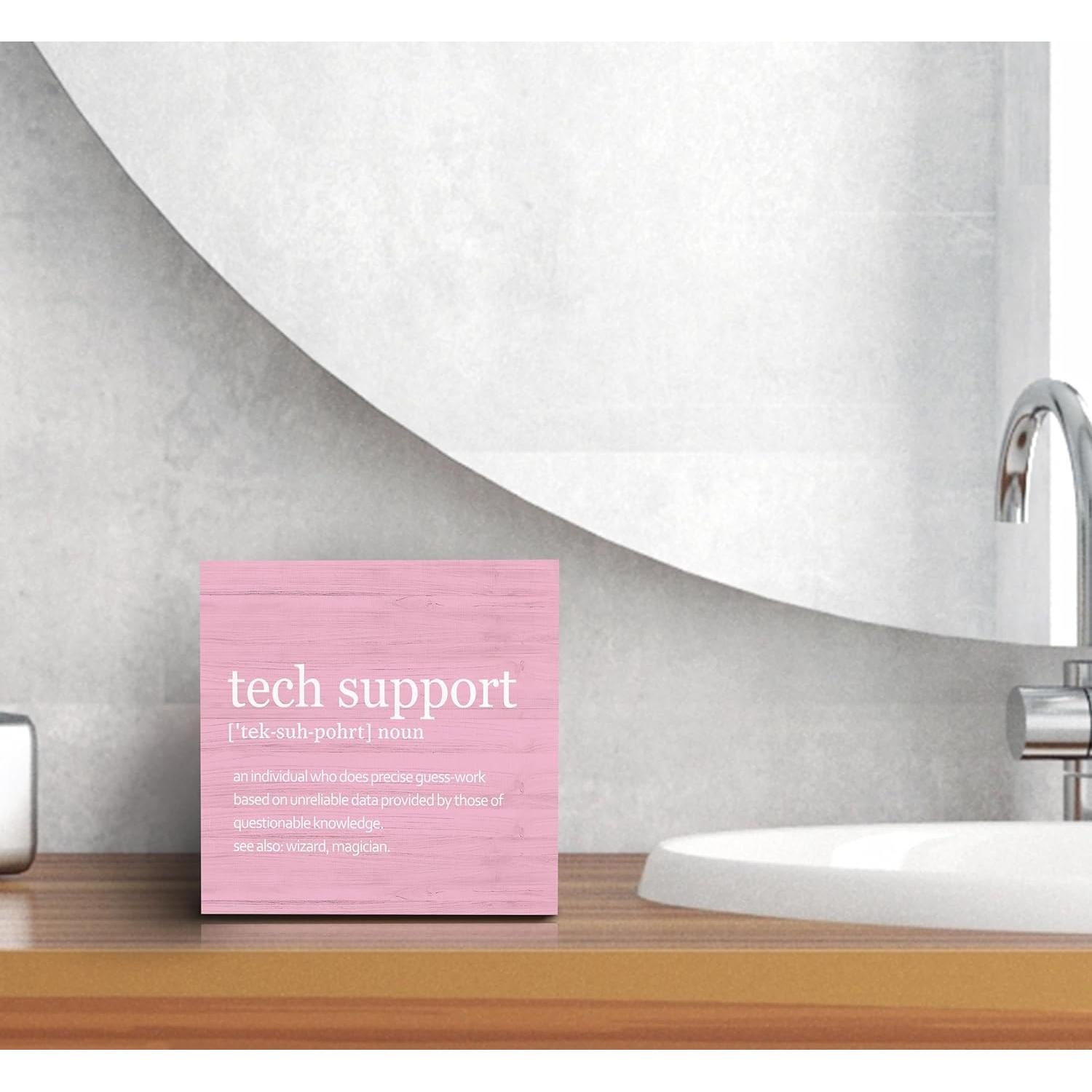 Cartel Decorativo de Madera SRADMO 12.7x12.7cm Rosa