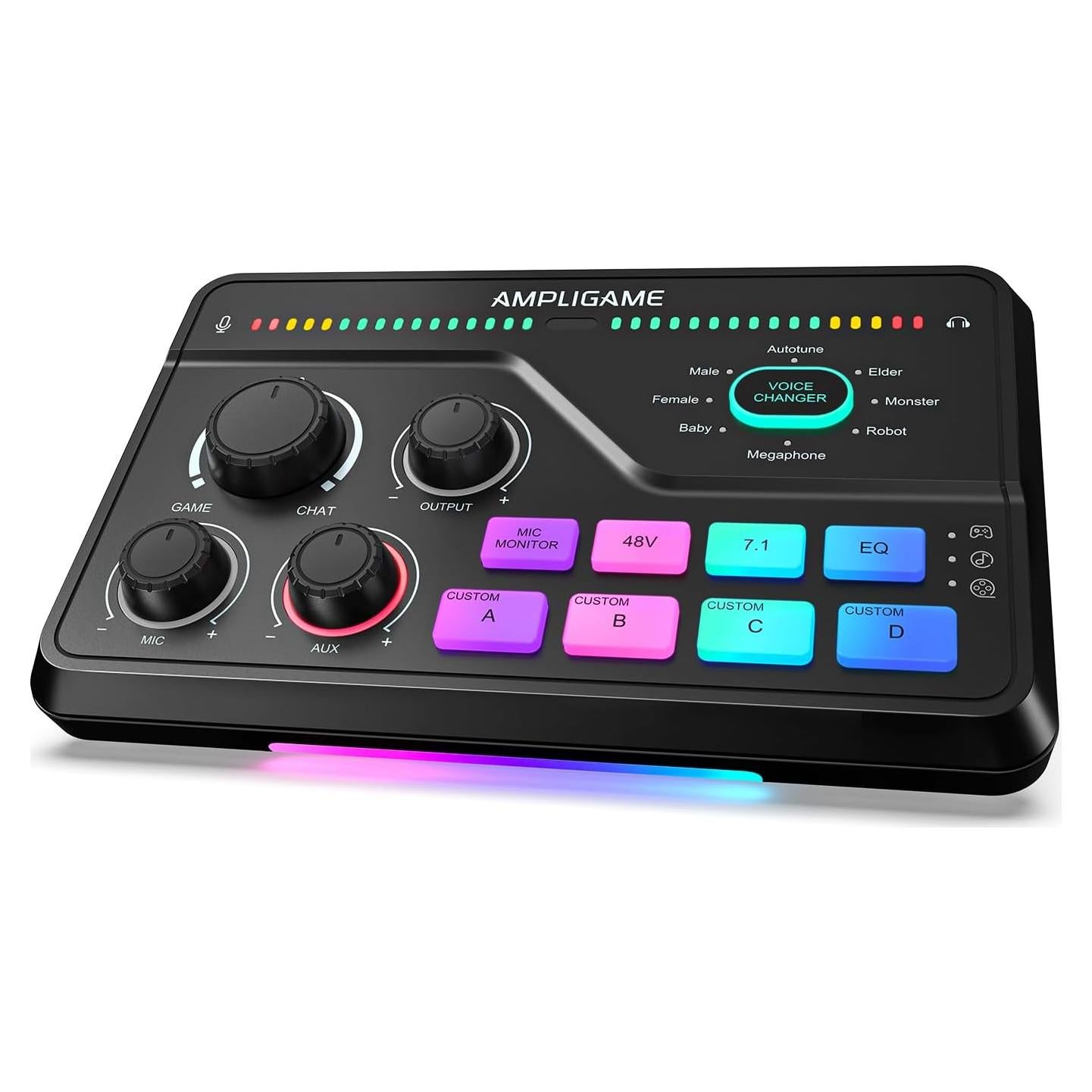 Mezclador de Audio Gaming Fifine SC8 - 7.1 Surround, RGB, XLR