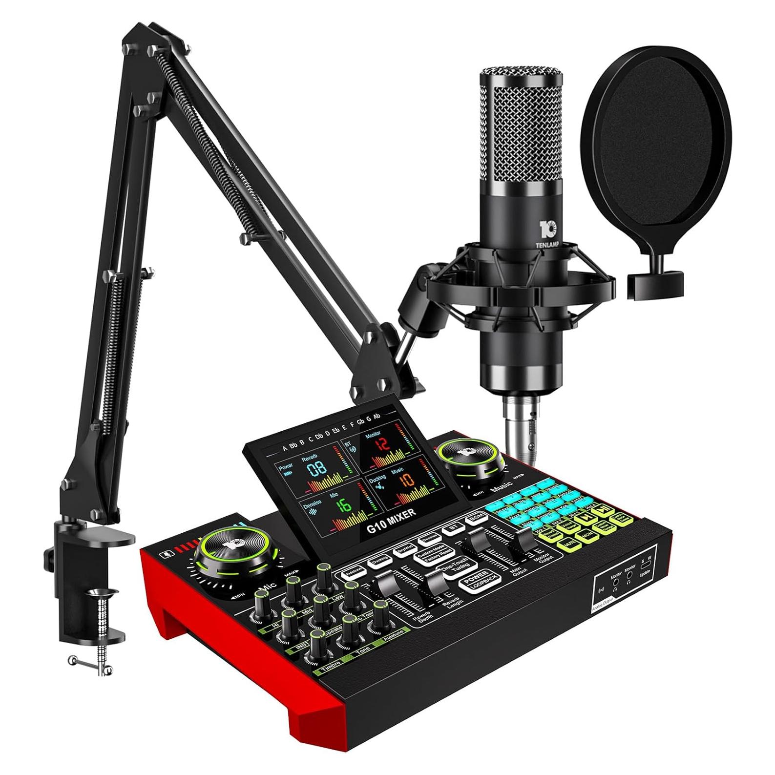 Paquete de Podcast G10-MIC con Micrófono y Mesa de Sonido