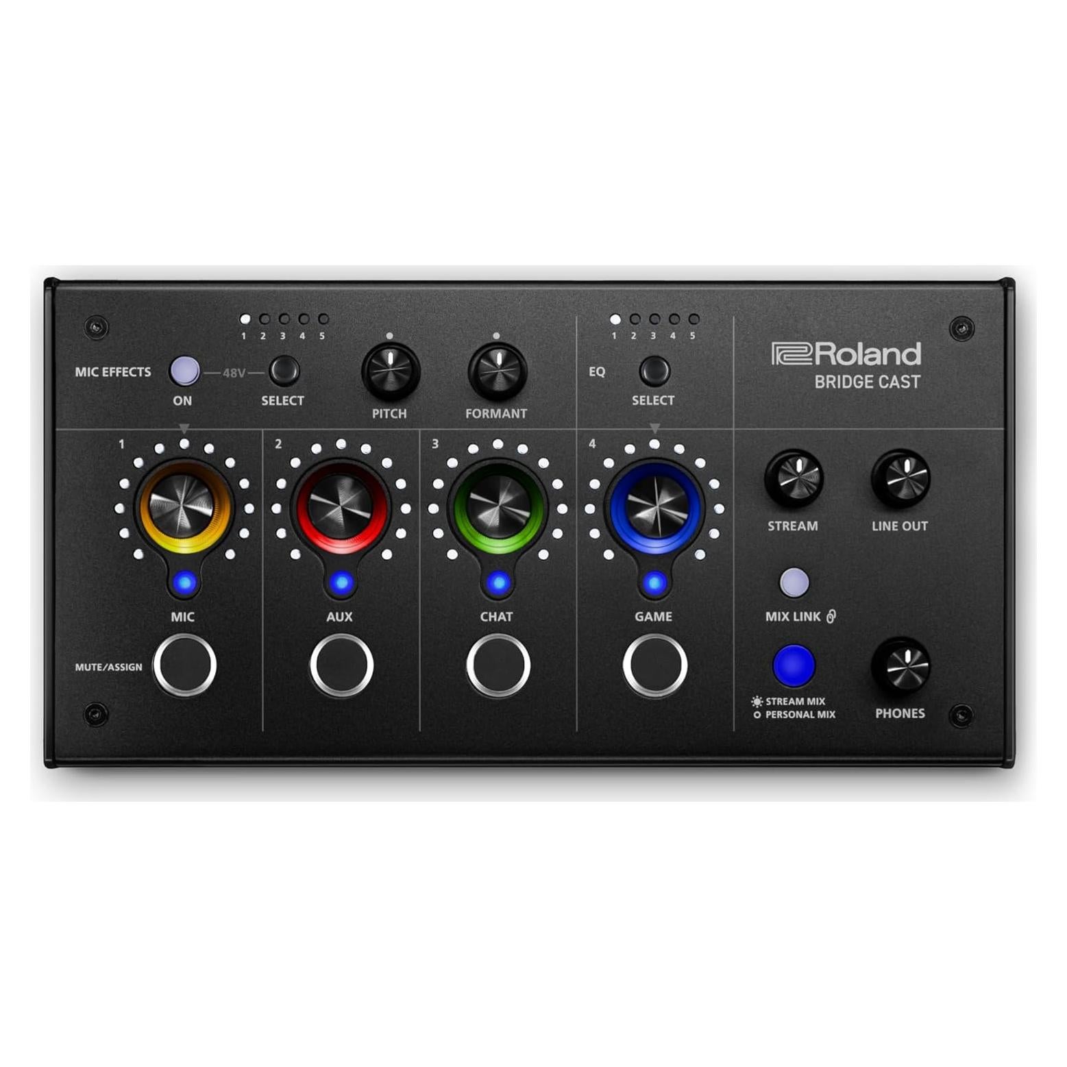 Mezclador Dual Bus Roland BRIDGE CAST para Juegos Negro | Interfaz de Audio Profesional USB-C