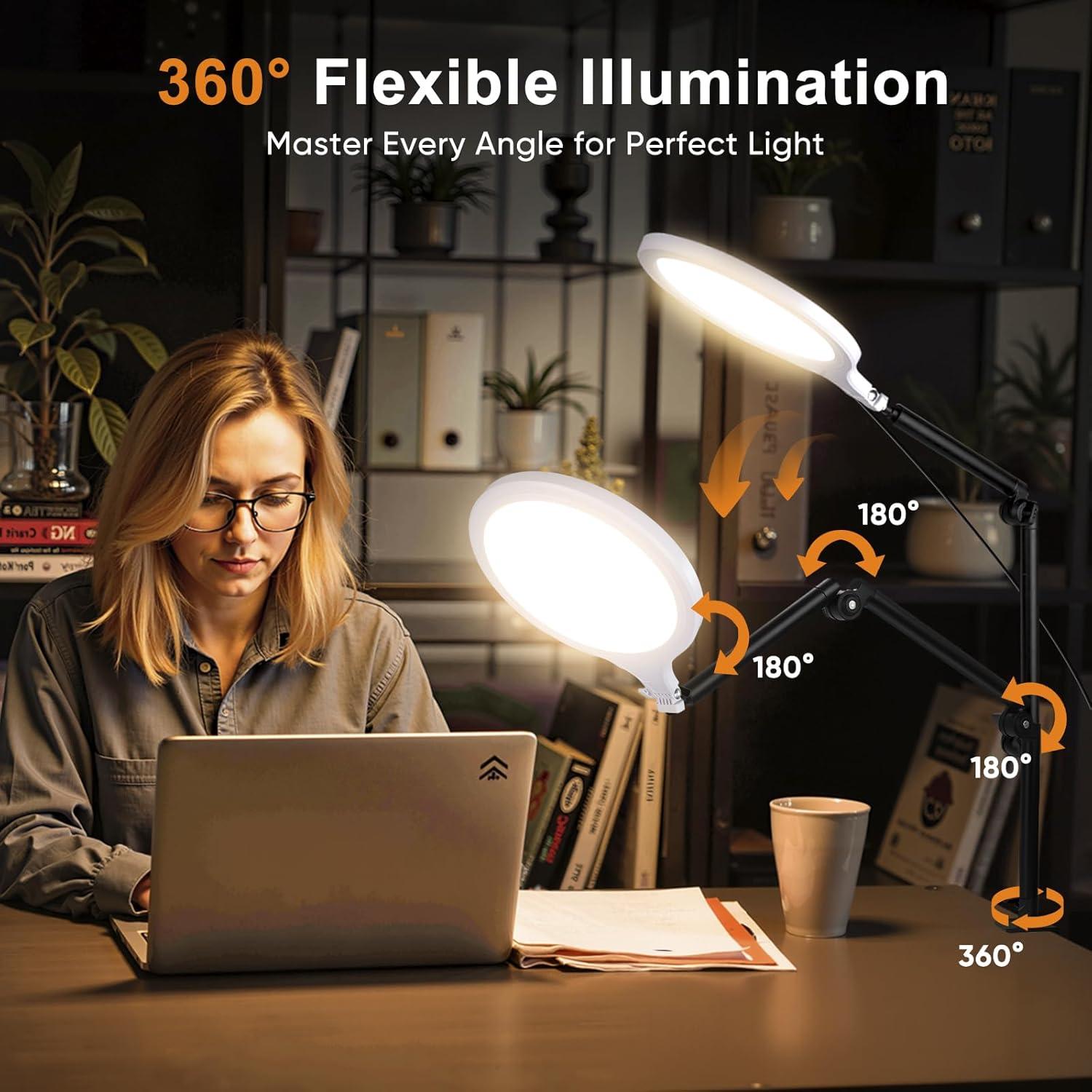 Luz de Anillo LED GSY 10" con Soporte y Abrazadera Ajustable