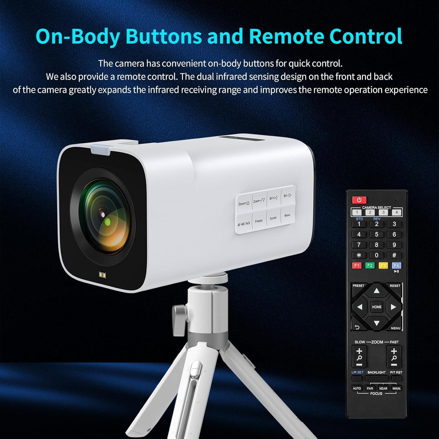 Cámara de Video TOALLIN BC20W 4K 60FPS 20X Zoom Óptico