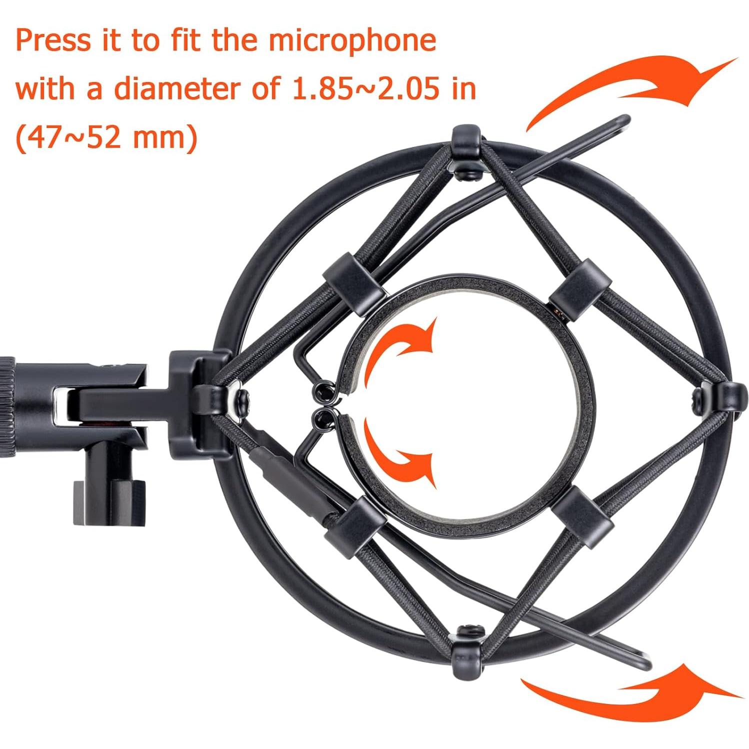 Soporte de choque para micrófono MS50 de metal 47-52mm