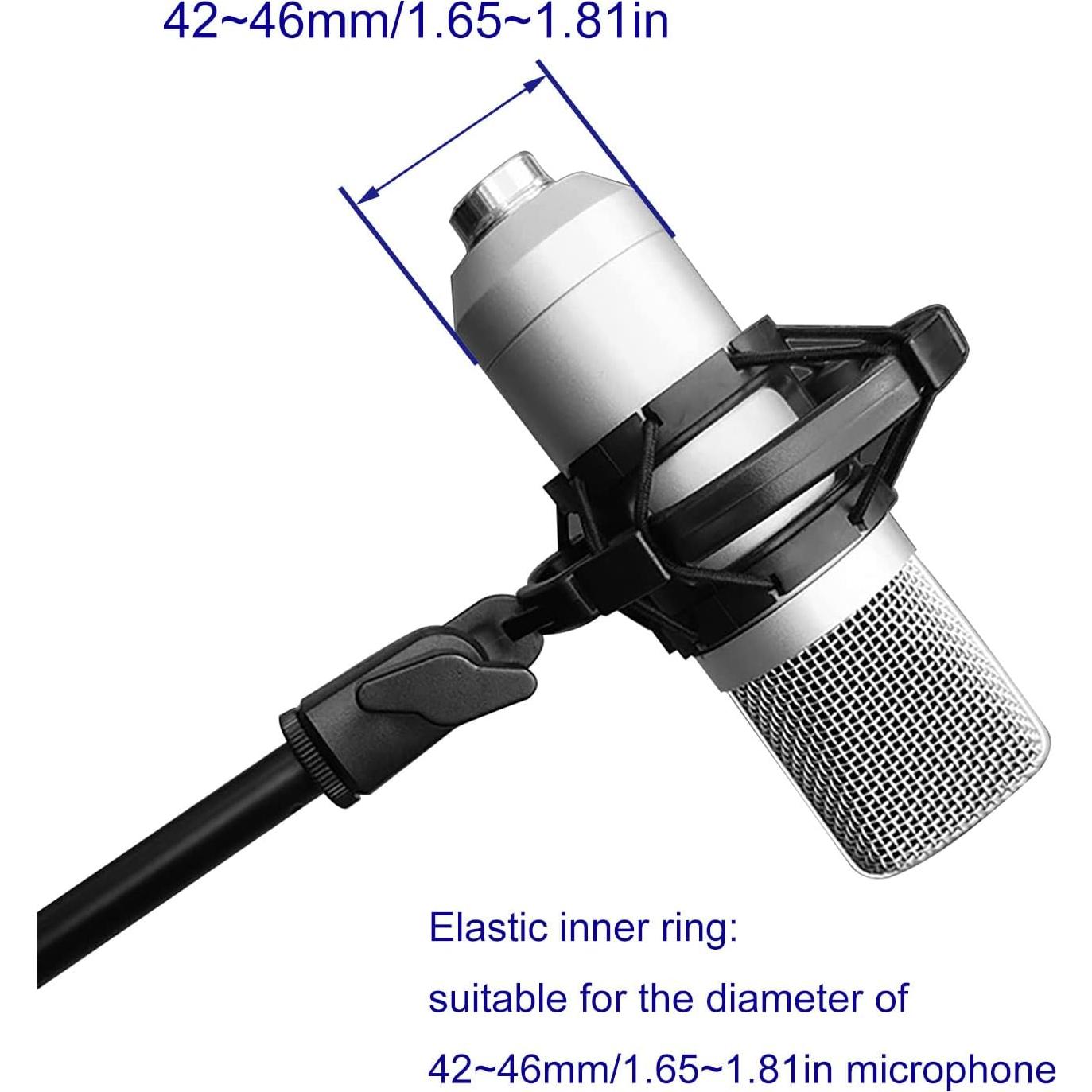 Soporte de micrófono LUORNG Universal Antivibración 42-46mm Negro