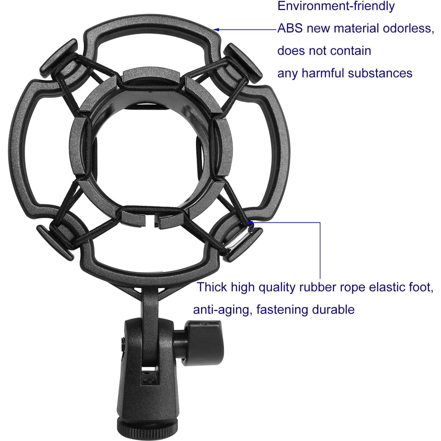 Soporte de micrófono LUORNG Universal Antivibración 42-46mm Negro