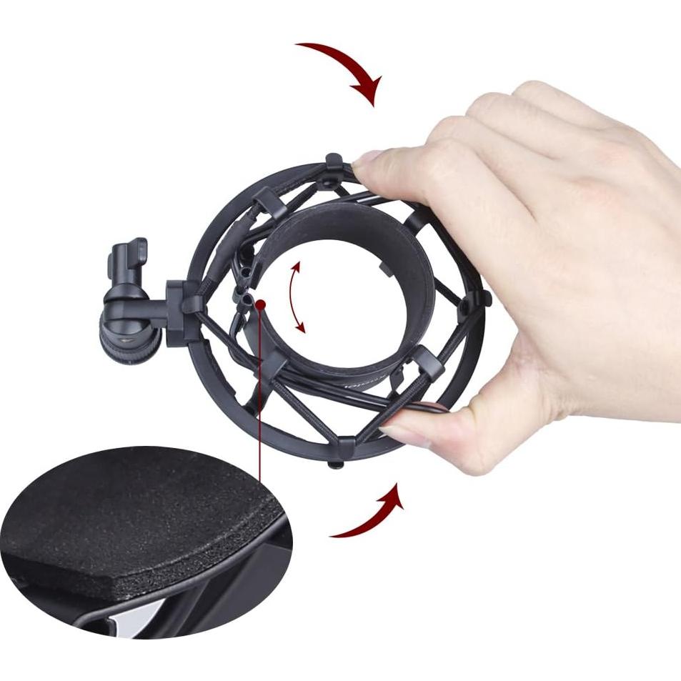 Soporte de micrófono Koolertron universal 50mm anti-vibración