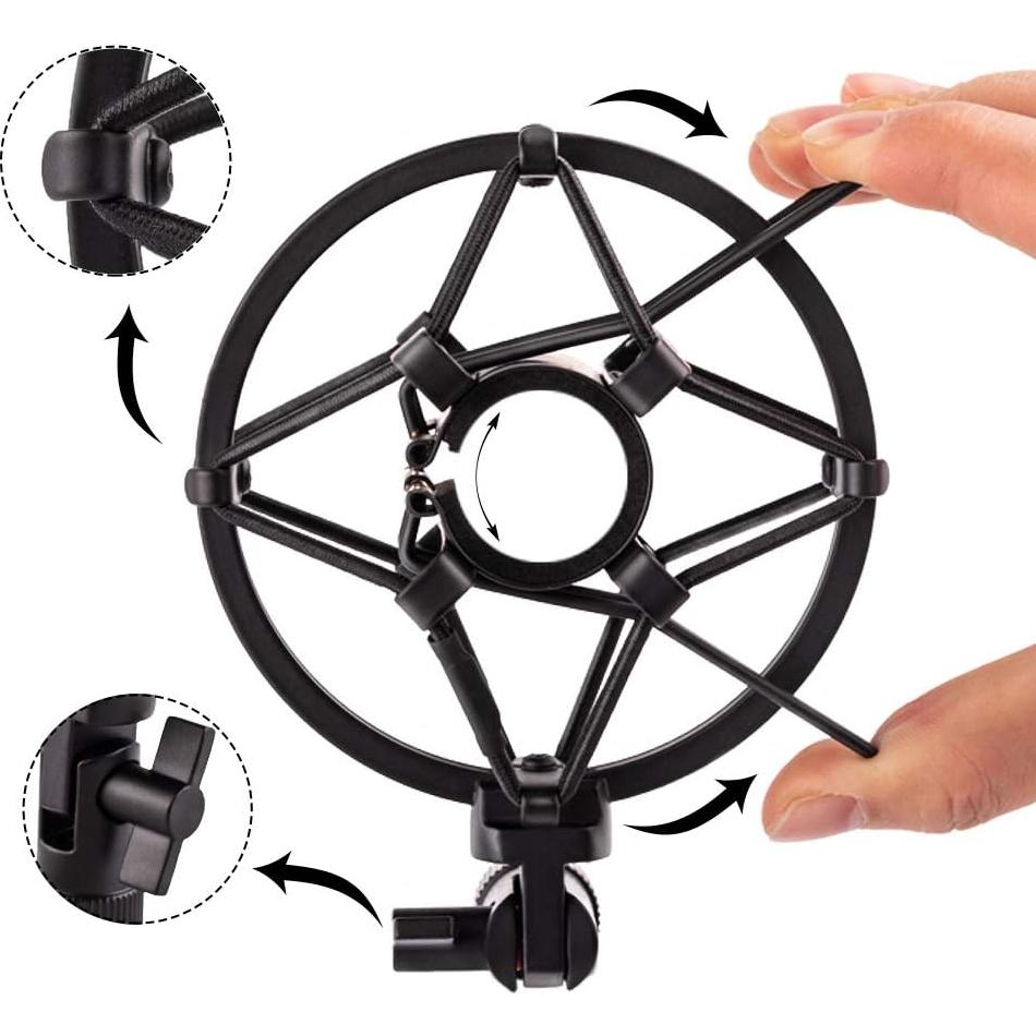 Soporte de Montaje Antivibración para Micrófono 22-26mm Metal