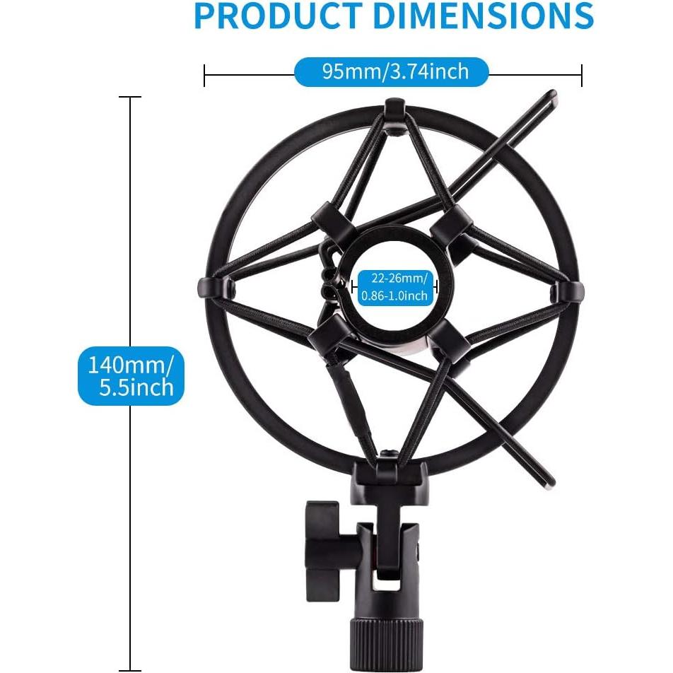 Soporte de Montaje Antivibración para Micrófono 22-26mm Metal