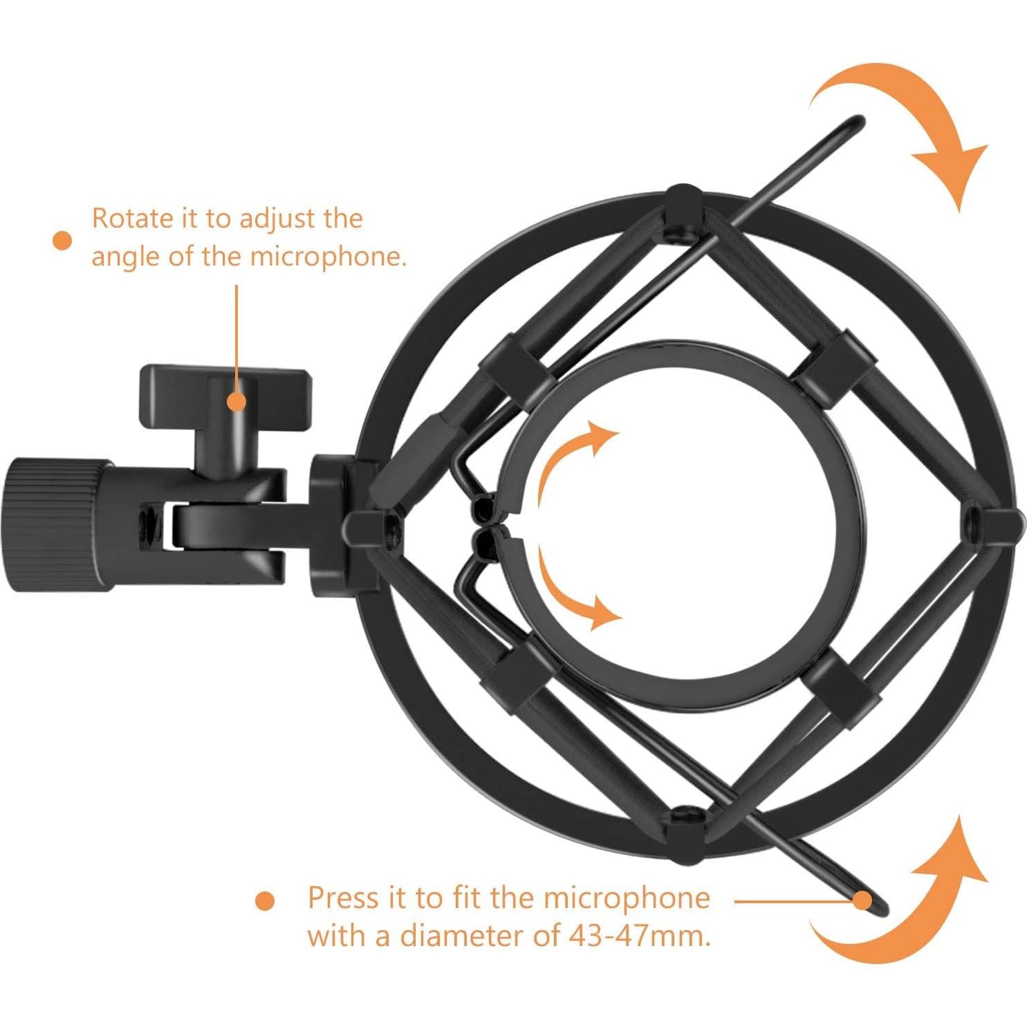 Soporte de micrófono Boseen WSF-01 con amortiguación 43-47mm